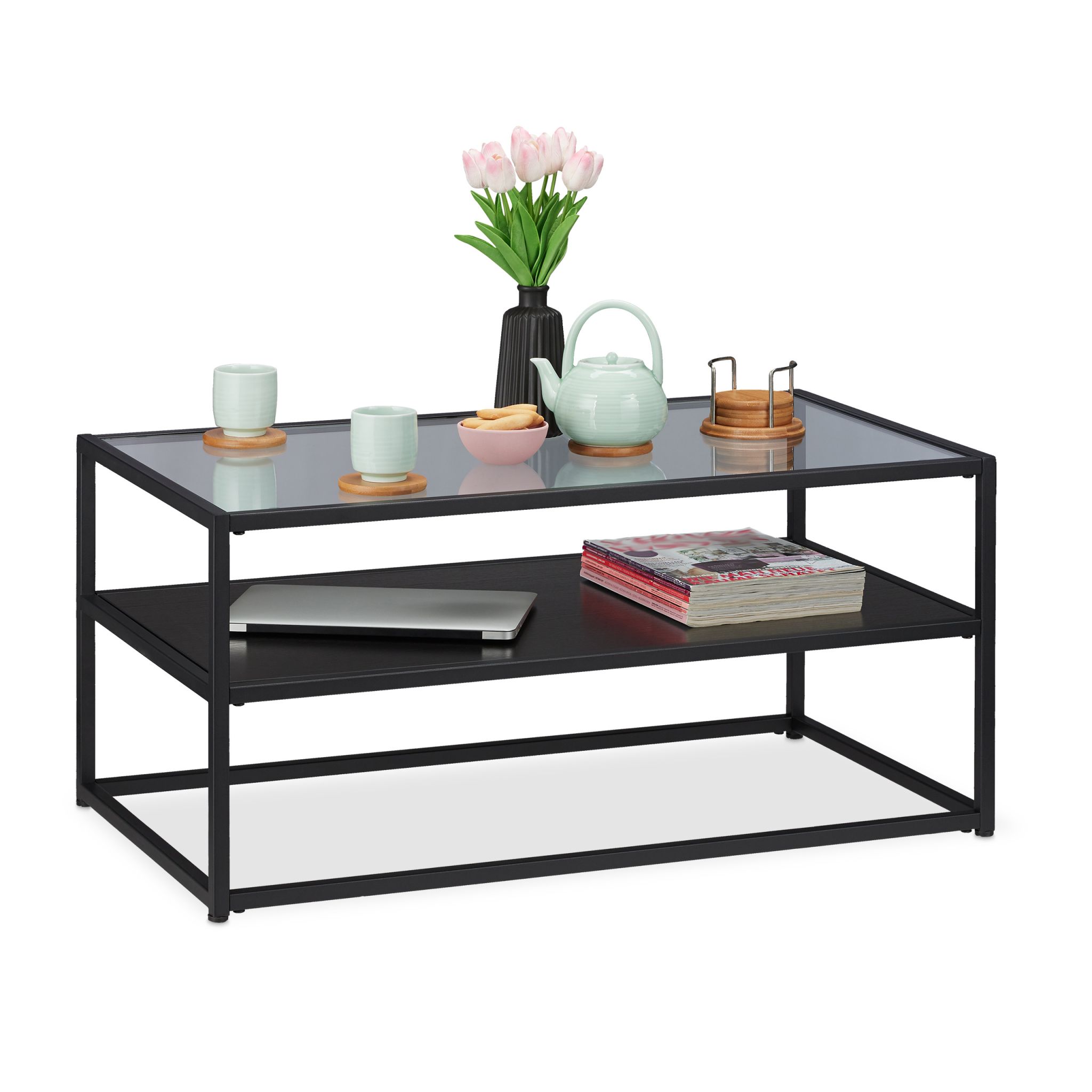 Couchtisch Glas Schwarz-Transparent