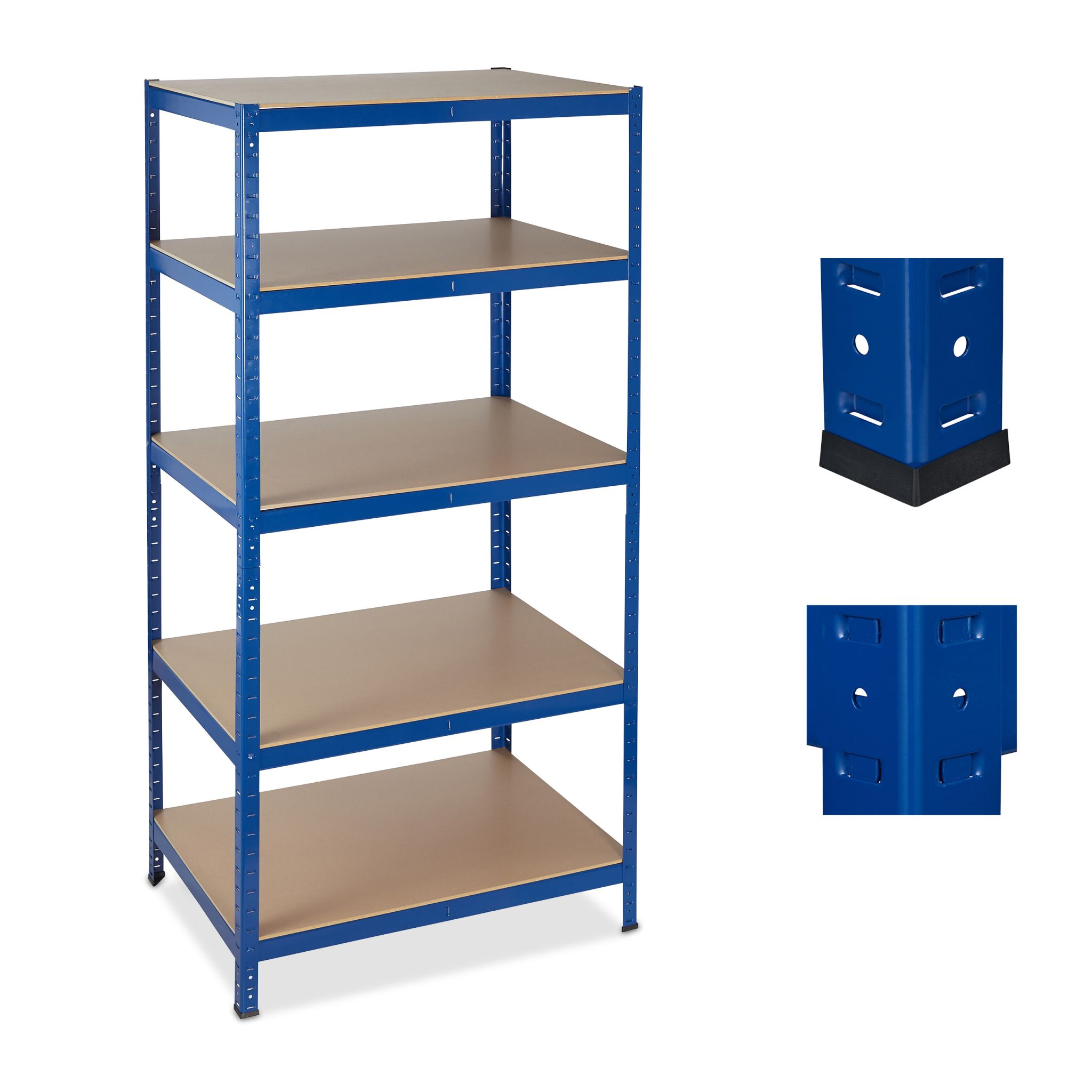 Schwerlastregal 180x90x60 in Blau Blau-Hellbraun