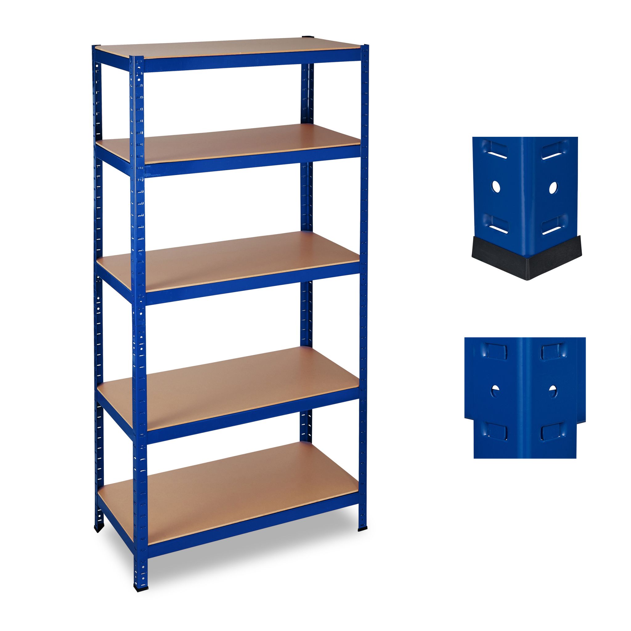 Schwerlastregal blau Blau-Hellbraun