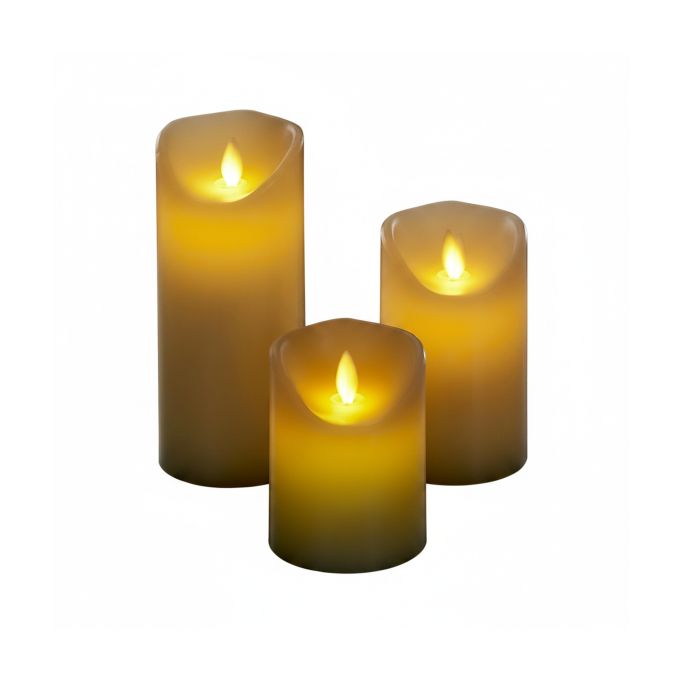 LED Kerzen 3er-Set Creme