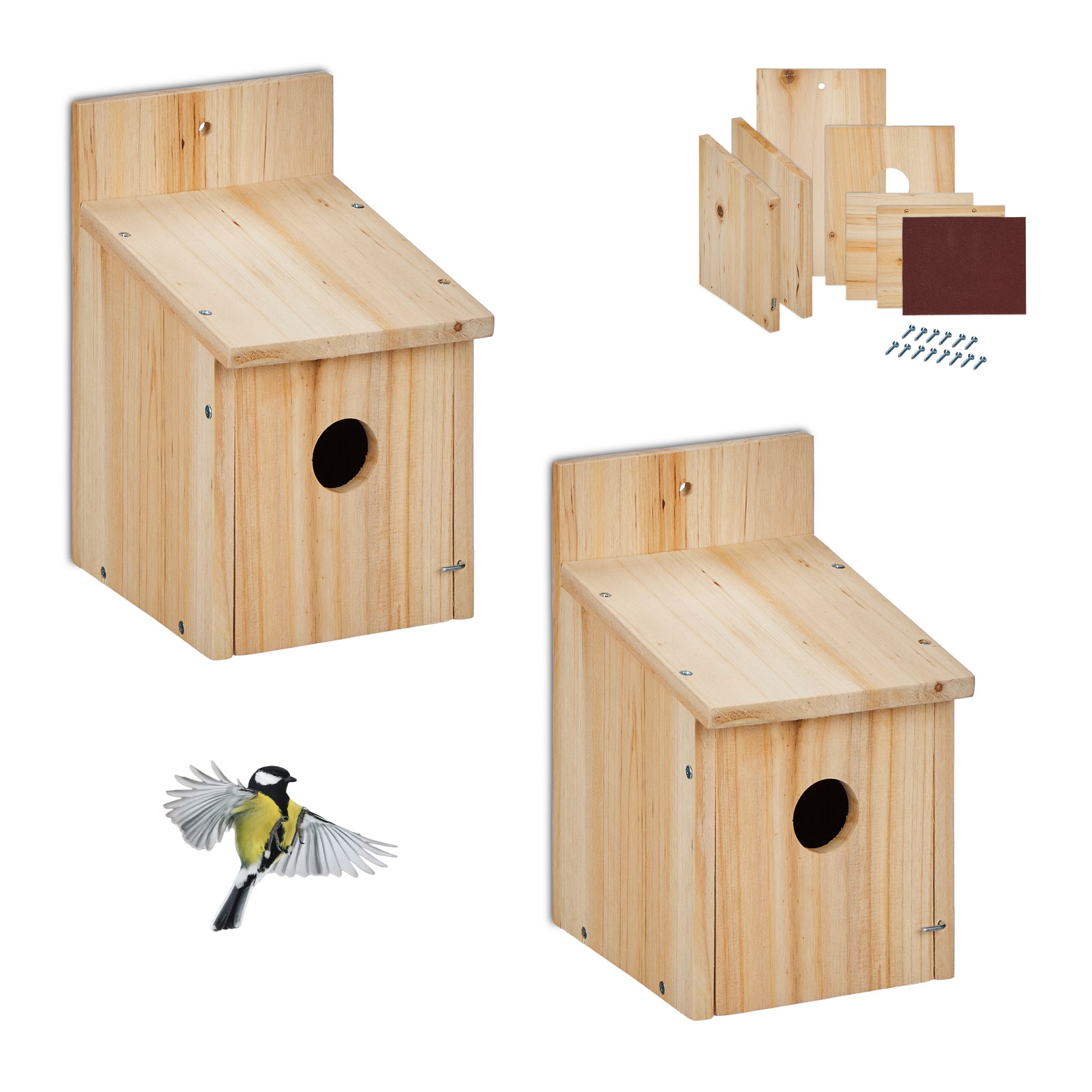 Nistkasten Bausatz für Vögel 2er-Set Hellbraun