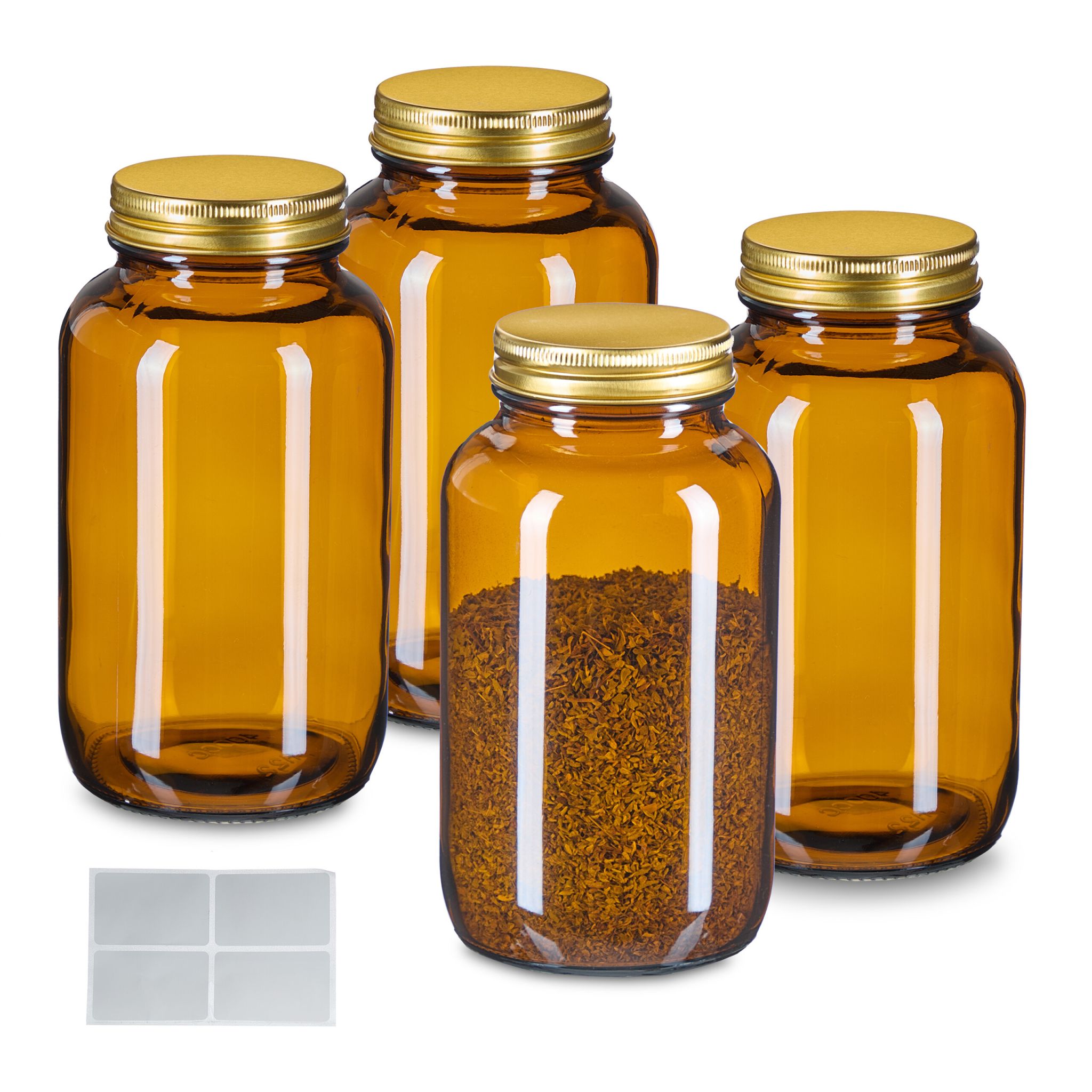 Braungläser 4er-Set 400ml Braun-Gold