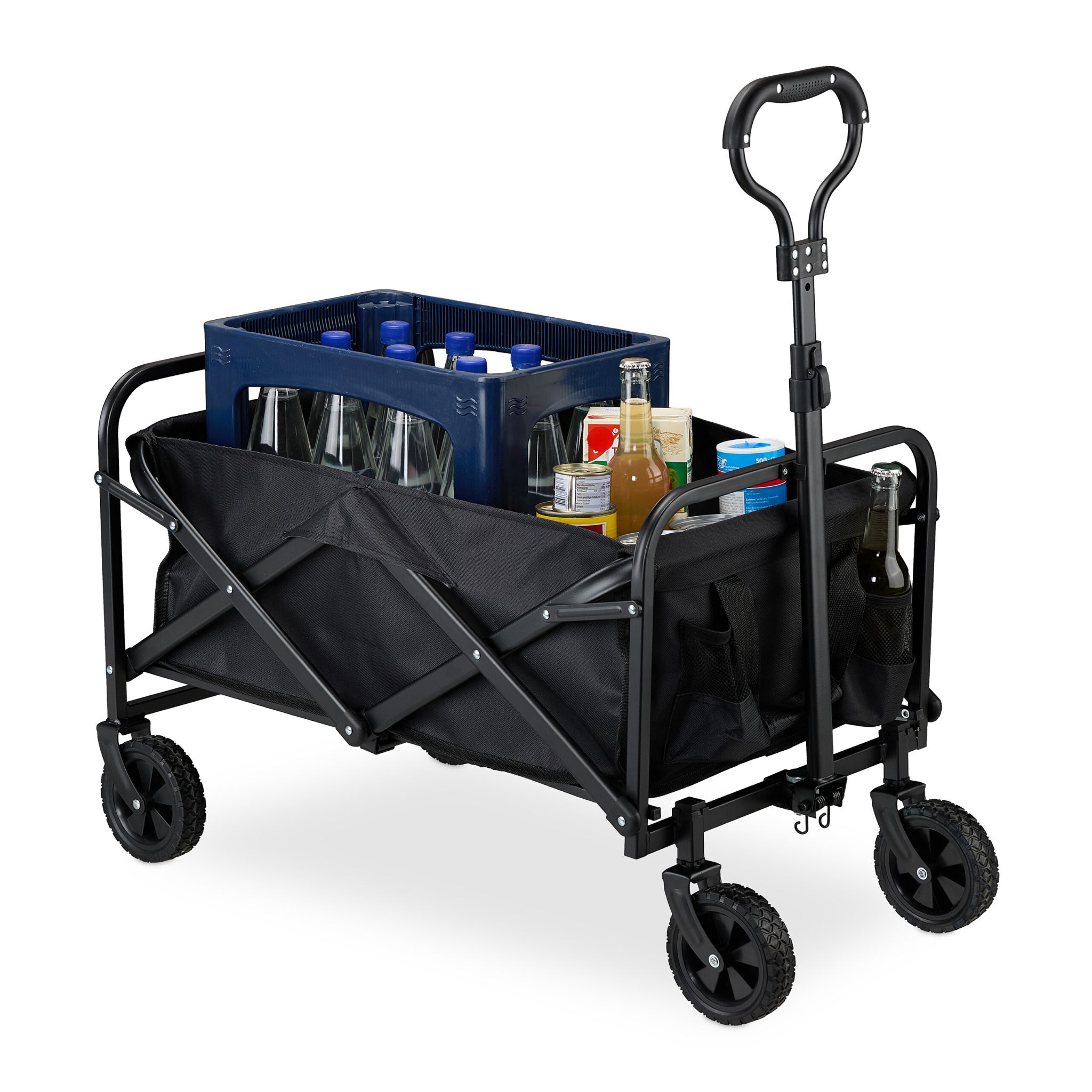Faltbarer Bollerwagen Schwarz