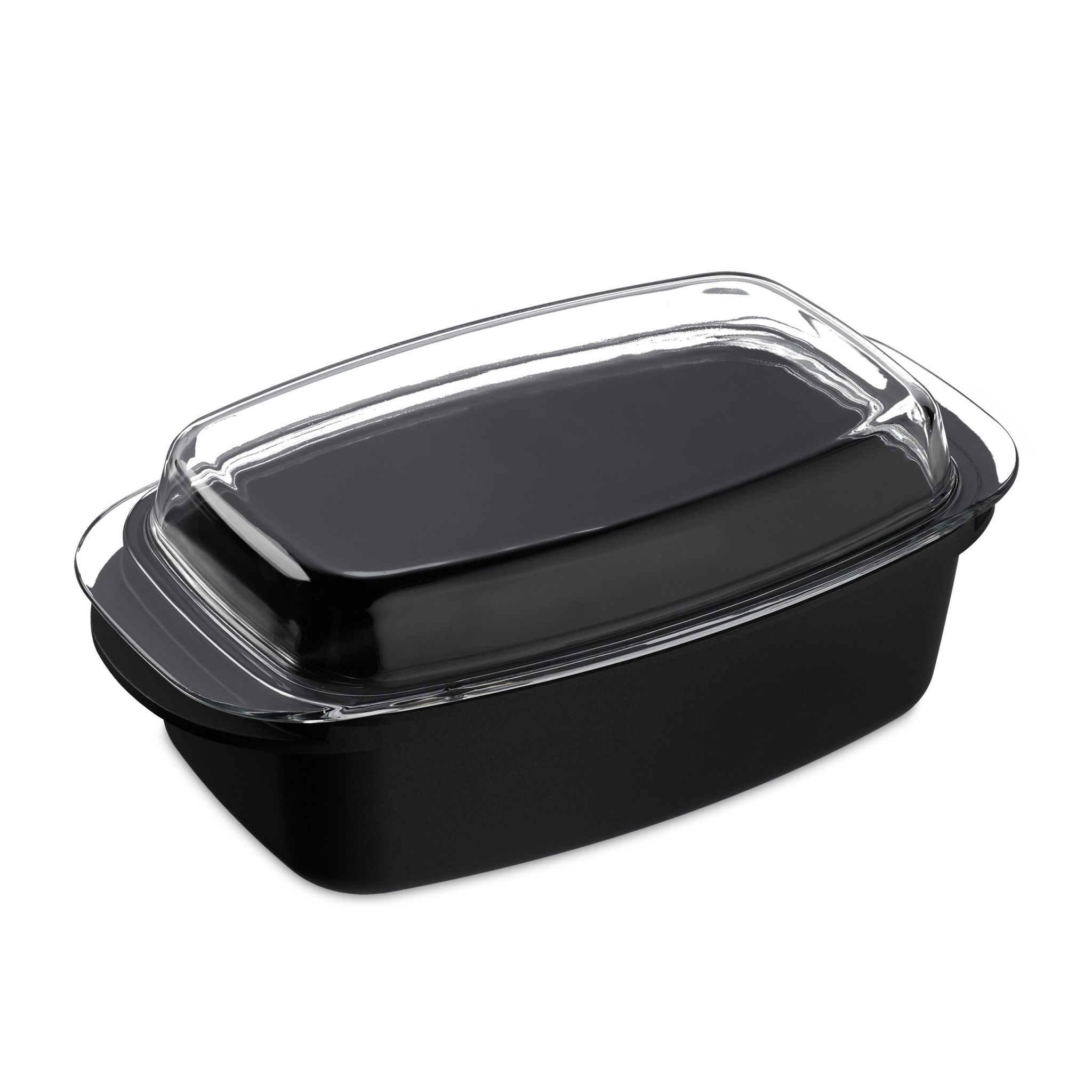 Bräter mit Deckel Schwarz-Transparent