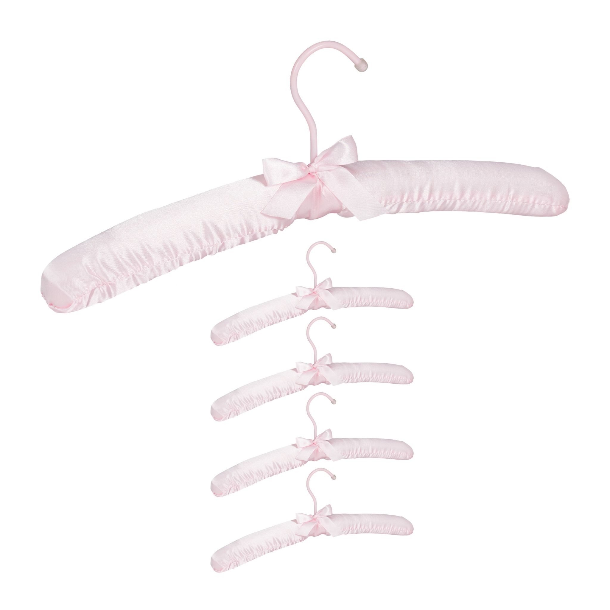 Kleiderbügel Satin 5er-Set Rosa