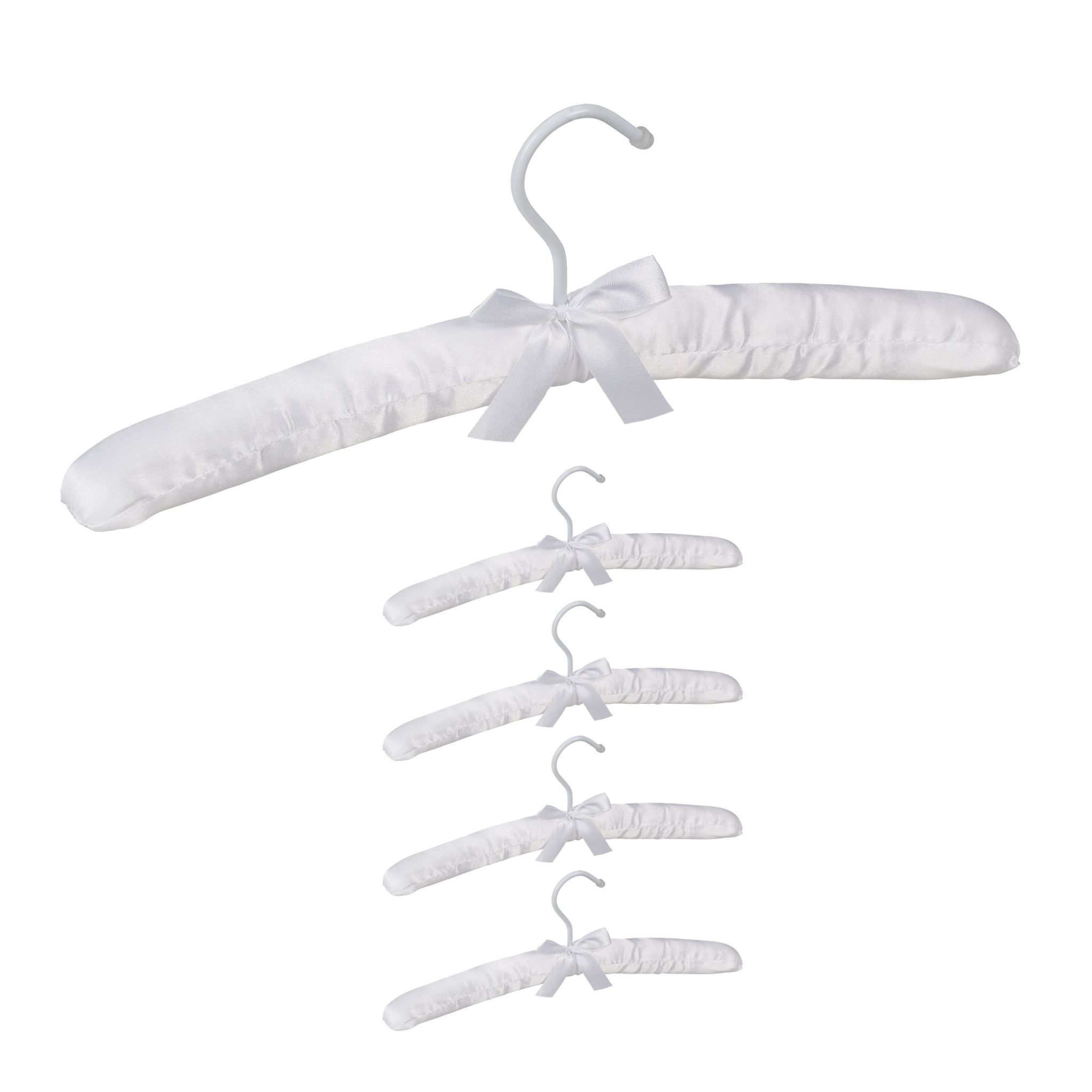 Kleiderbügel Satin 5er-Set Weiss