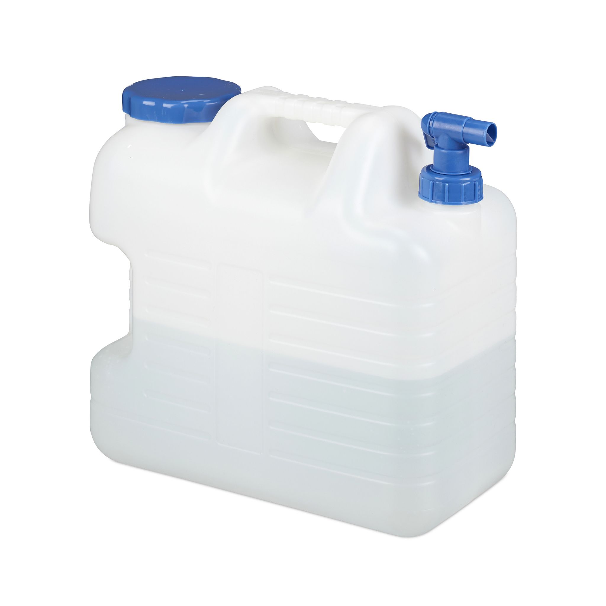 Wasserkanister mit Hahn Weiss-Blau
