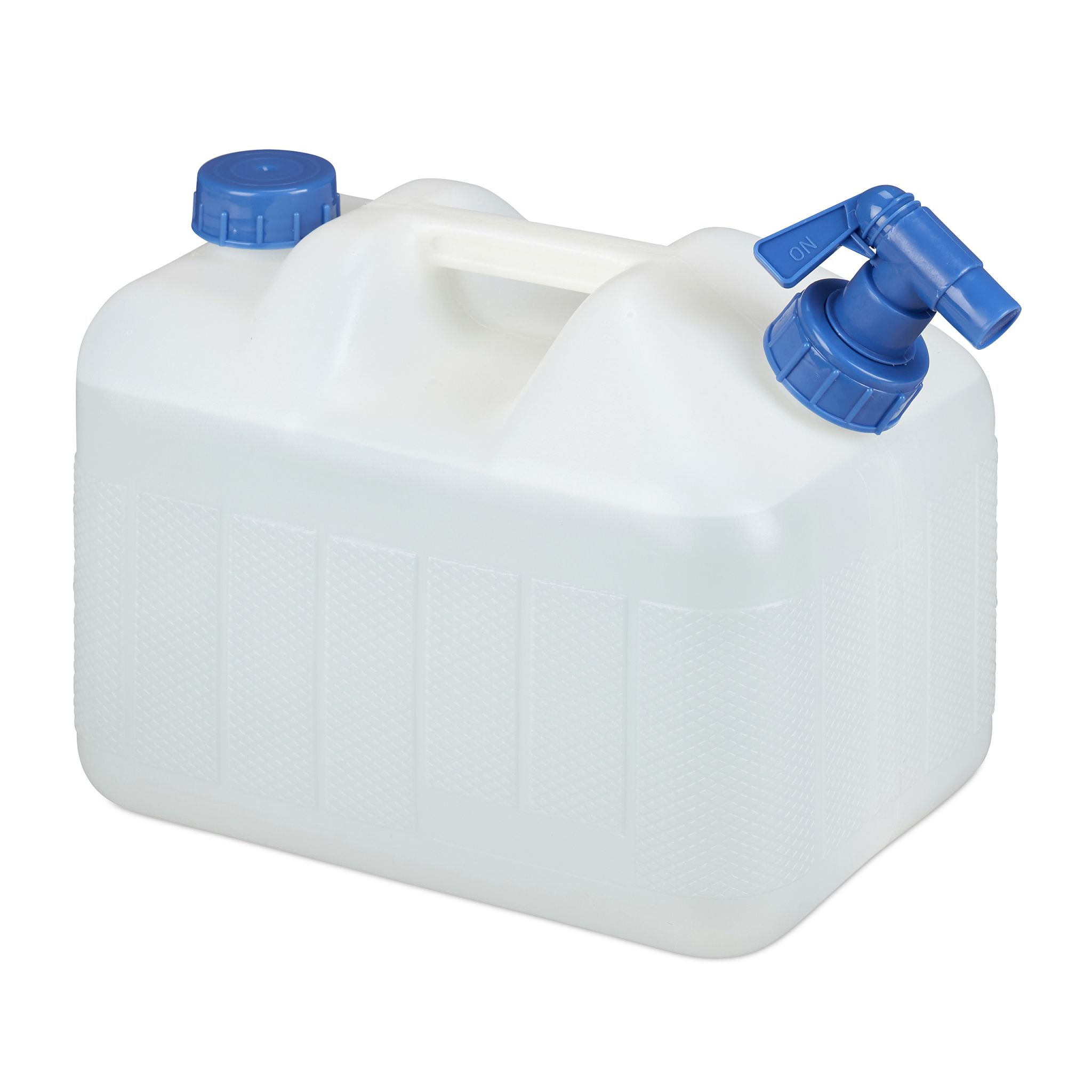 Wasserkanister mit Hahn Weiss-Blau