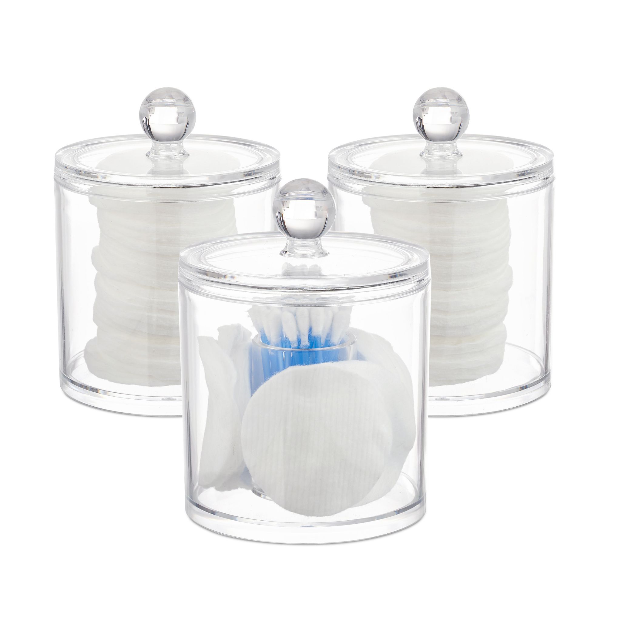 Wattestäbchen Aufbewahrung 3er-Set Transparent