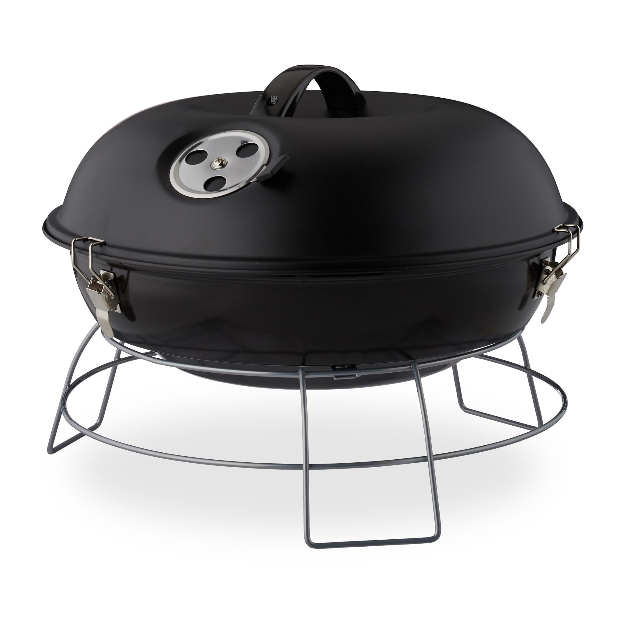 Kugelgrill tragbar Schwarz-Silber