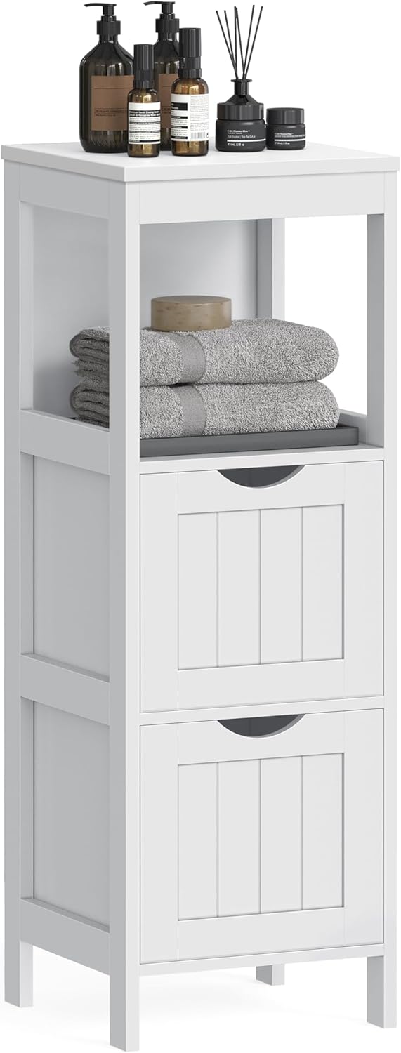 Badkommode Holzregal 4 Etagen Weiss