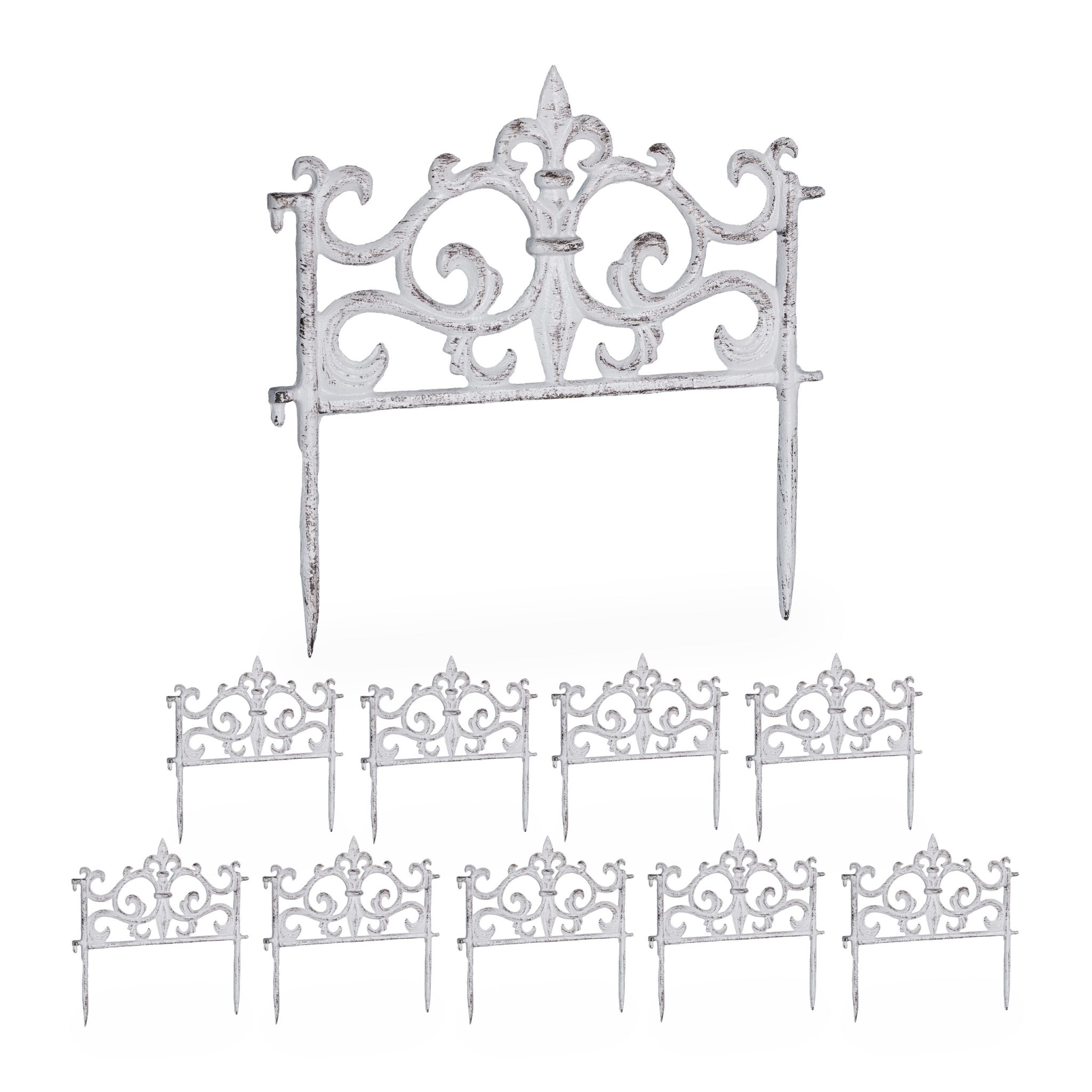 Beetzaun Vintage 10er-Set Weiss
