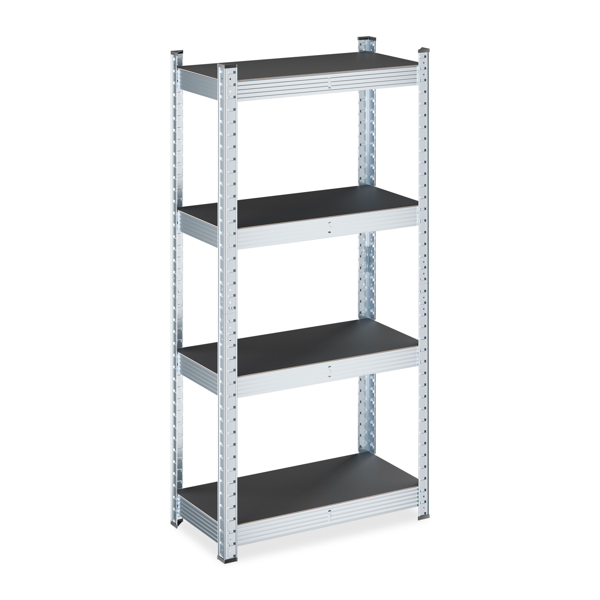 Verzinktes Schwerlastregal 120x60x30cm Schwarz-Silber