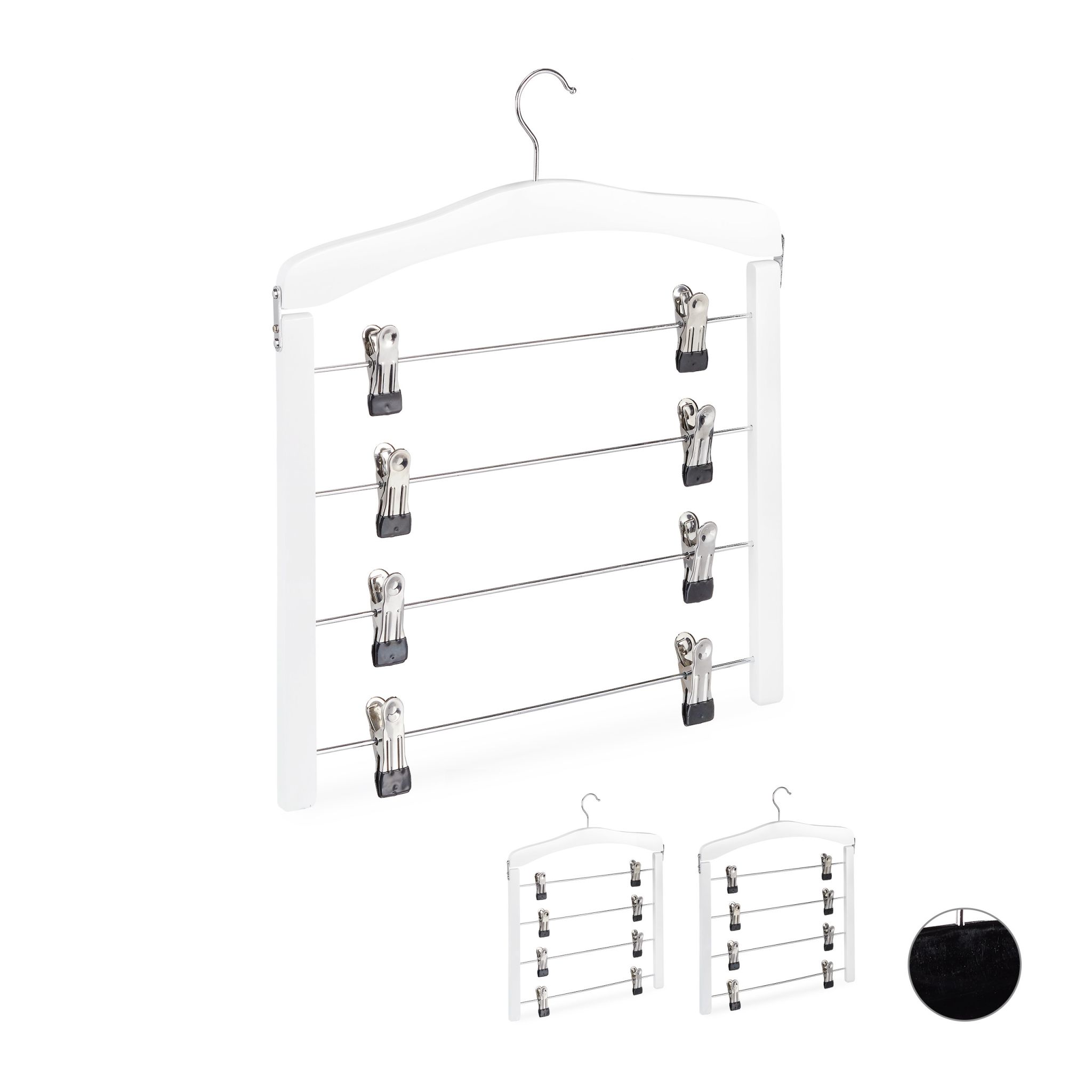 Rockbügel mehrfach 3er-Set Weiss-Schwarz-Silber