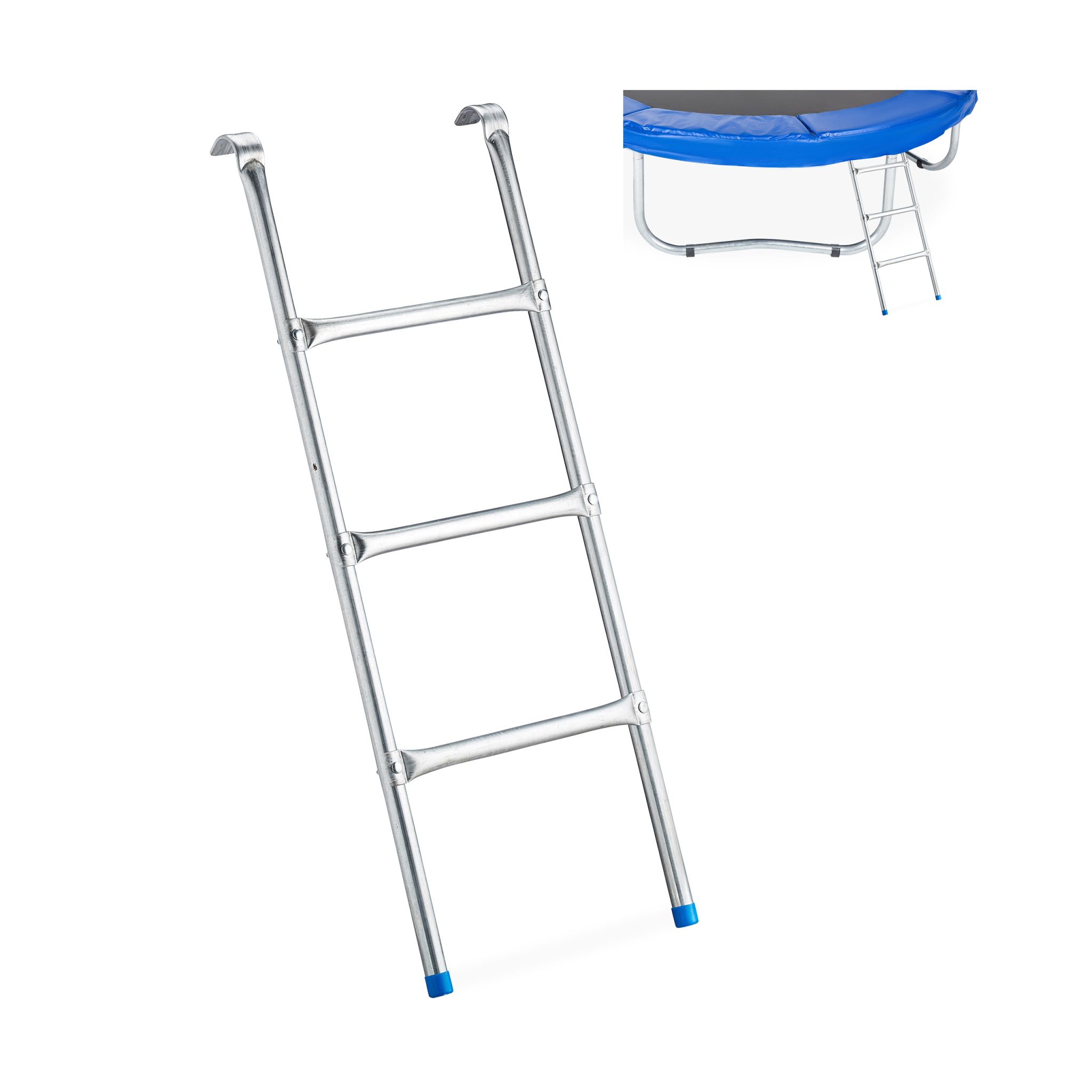 Leiter für Trampolin Blau-Silber