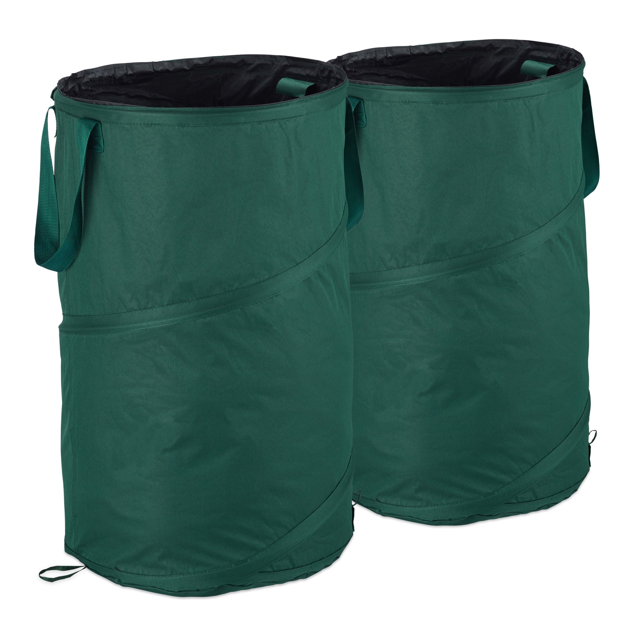 Laubsack Selbstaufstellend 120L 2er-Set Grün-Schwarz