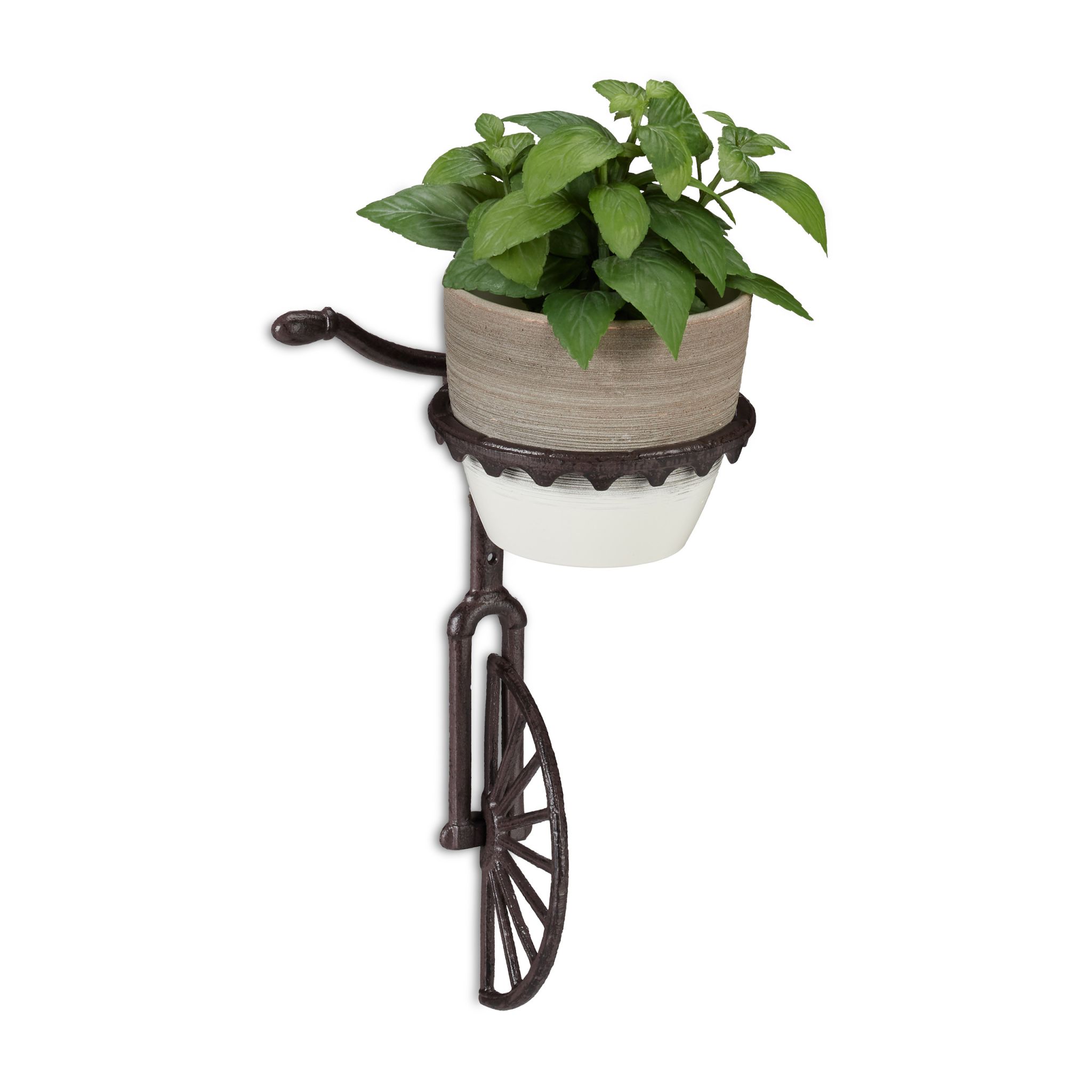 Wandblumenhalter Einrad Dunkelbraun