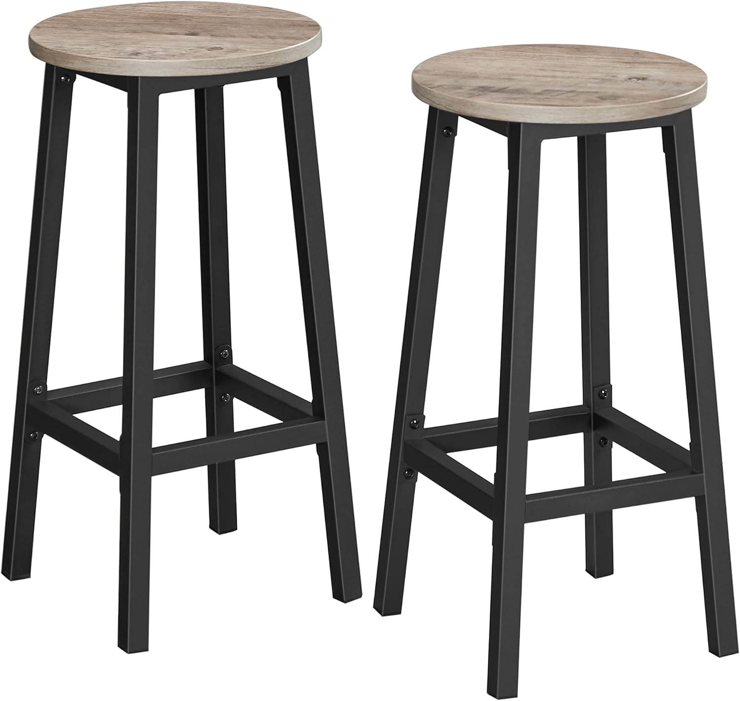 Barhocker 2er-Set greige-schwarz Metall