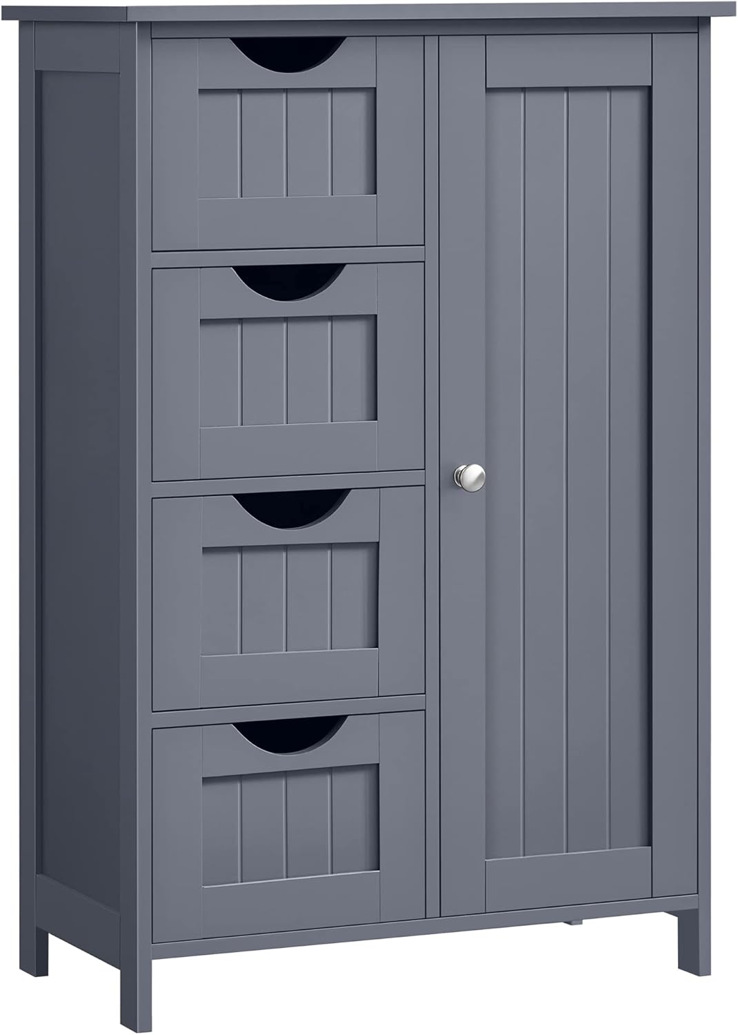 Badezimmerschrank mit 4 Schubladen und Tür Grau