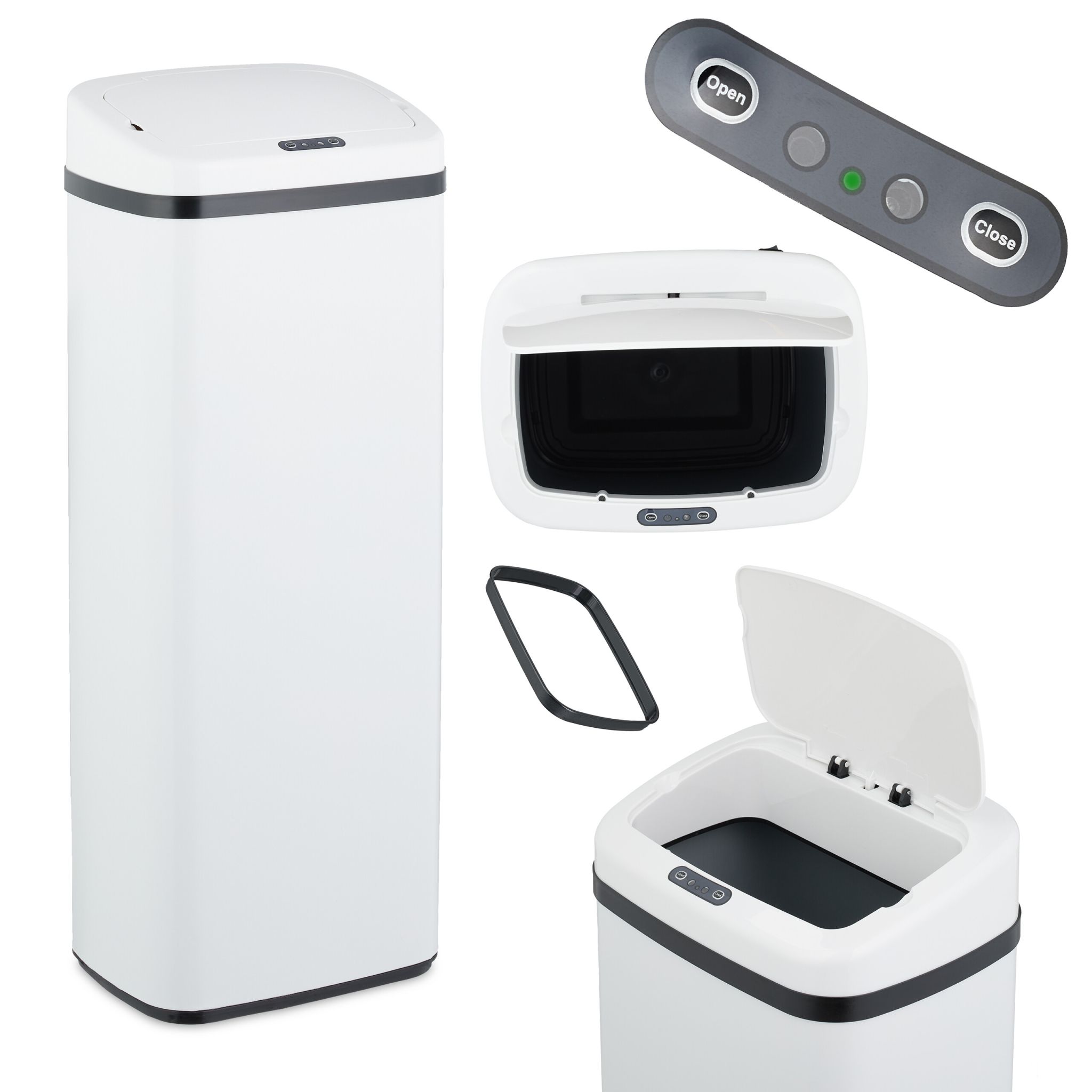 Mülleimer mit Sensor Weiss-Schwarz