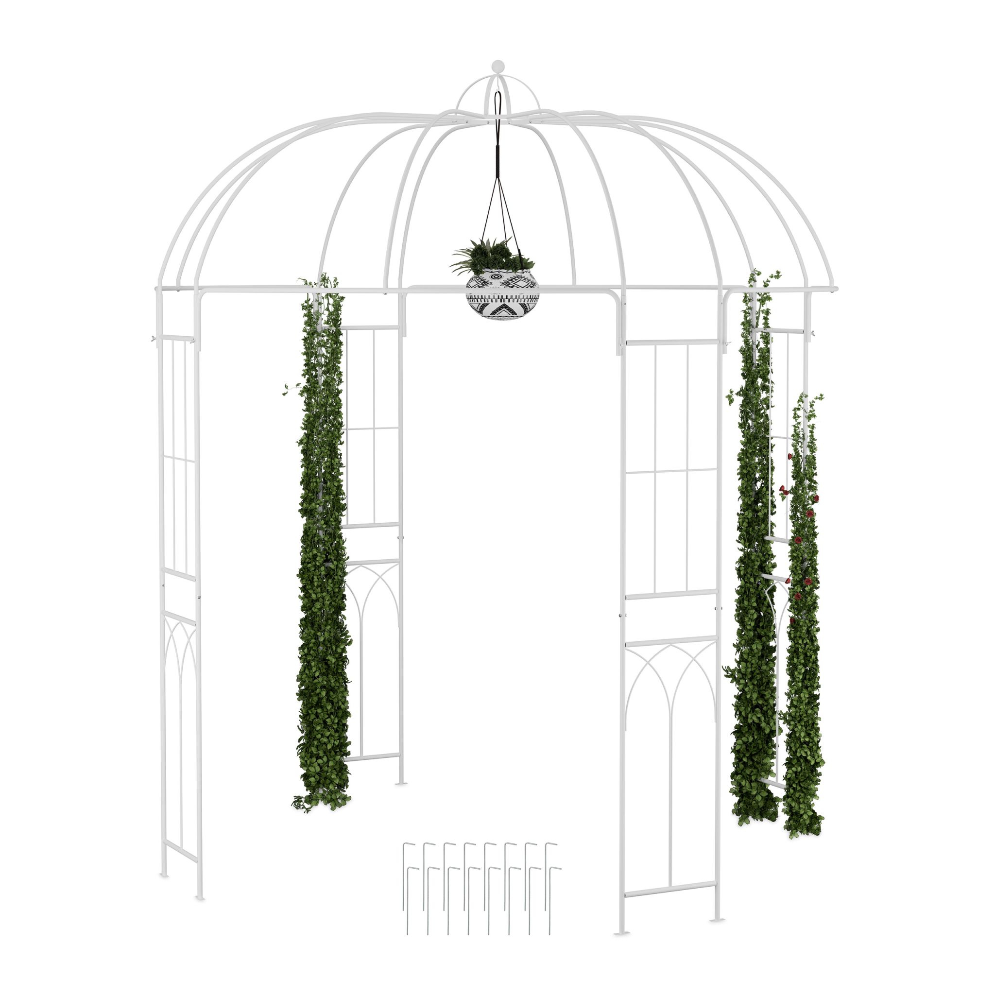 Rosenpavillon Metall Weiss
