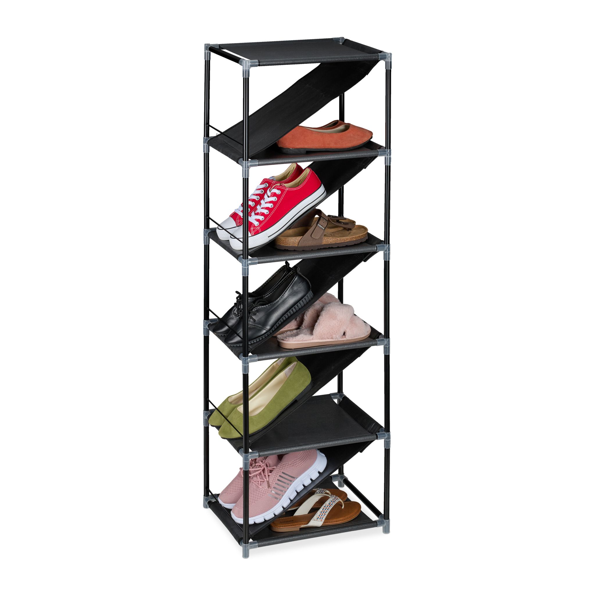 Schuhregal für 11 Paar Schuhe Anthrazit-Schwarz