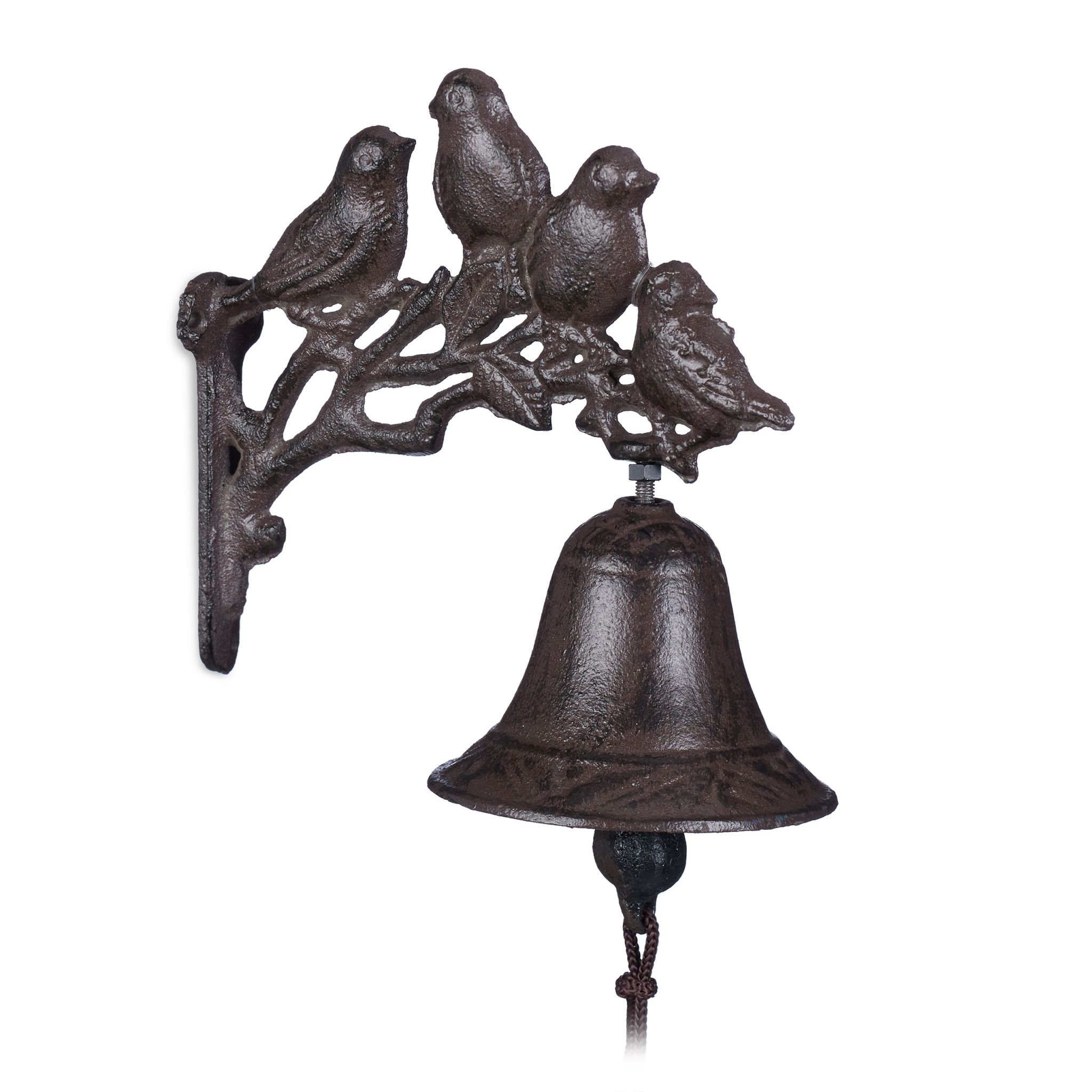 Türglocke Gusseisen Vögel Dunkelbraun