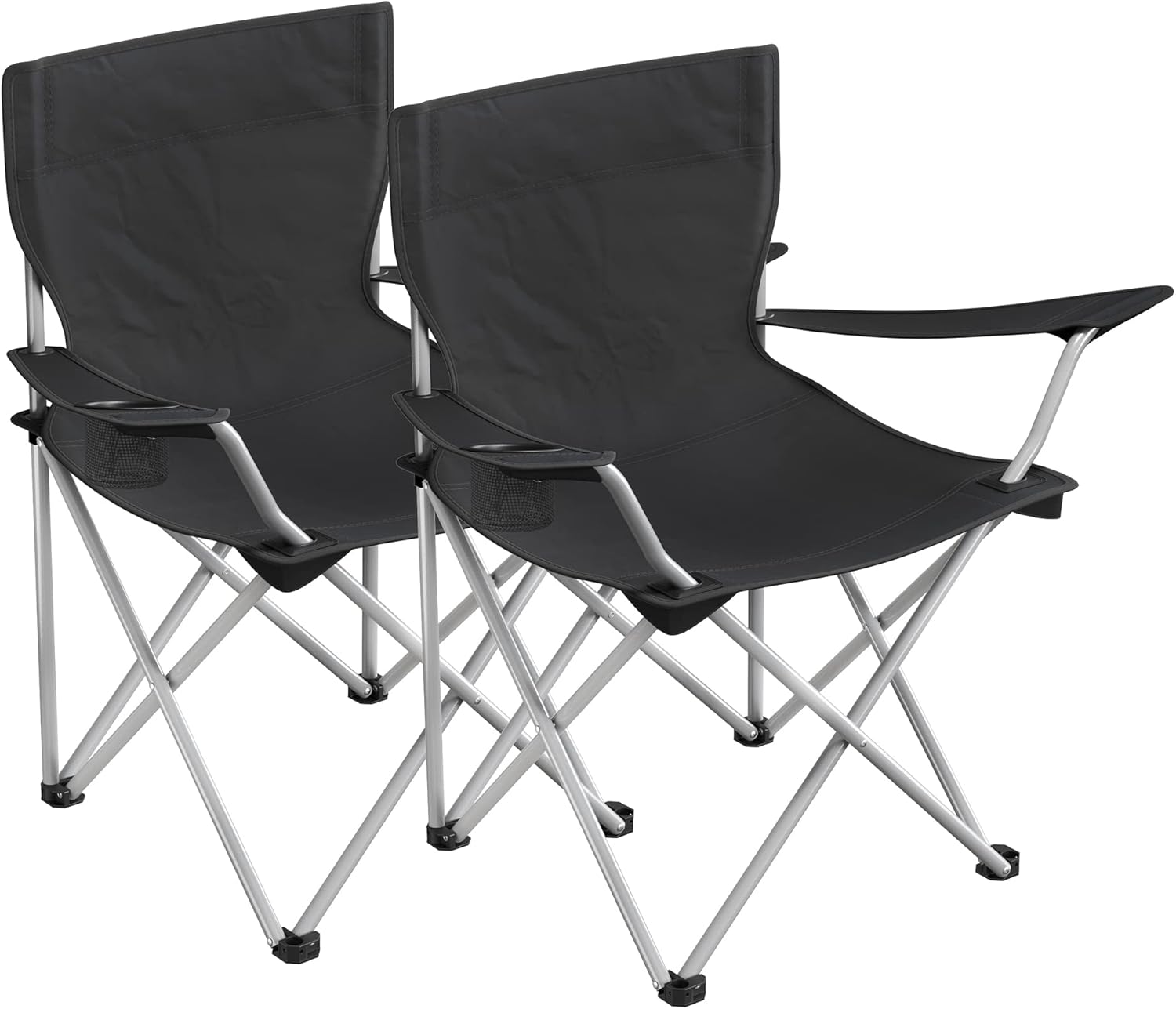 Campingstuhl 2er-Set klappbar schwarz Stahl