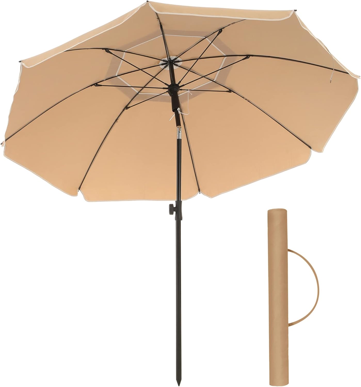Sonnenschirm 160cm UPF50+ Taupe Polyester