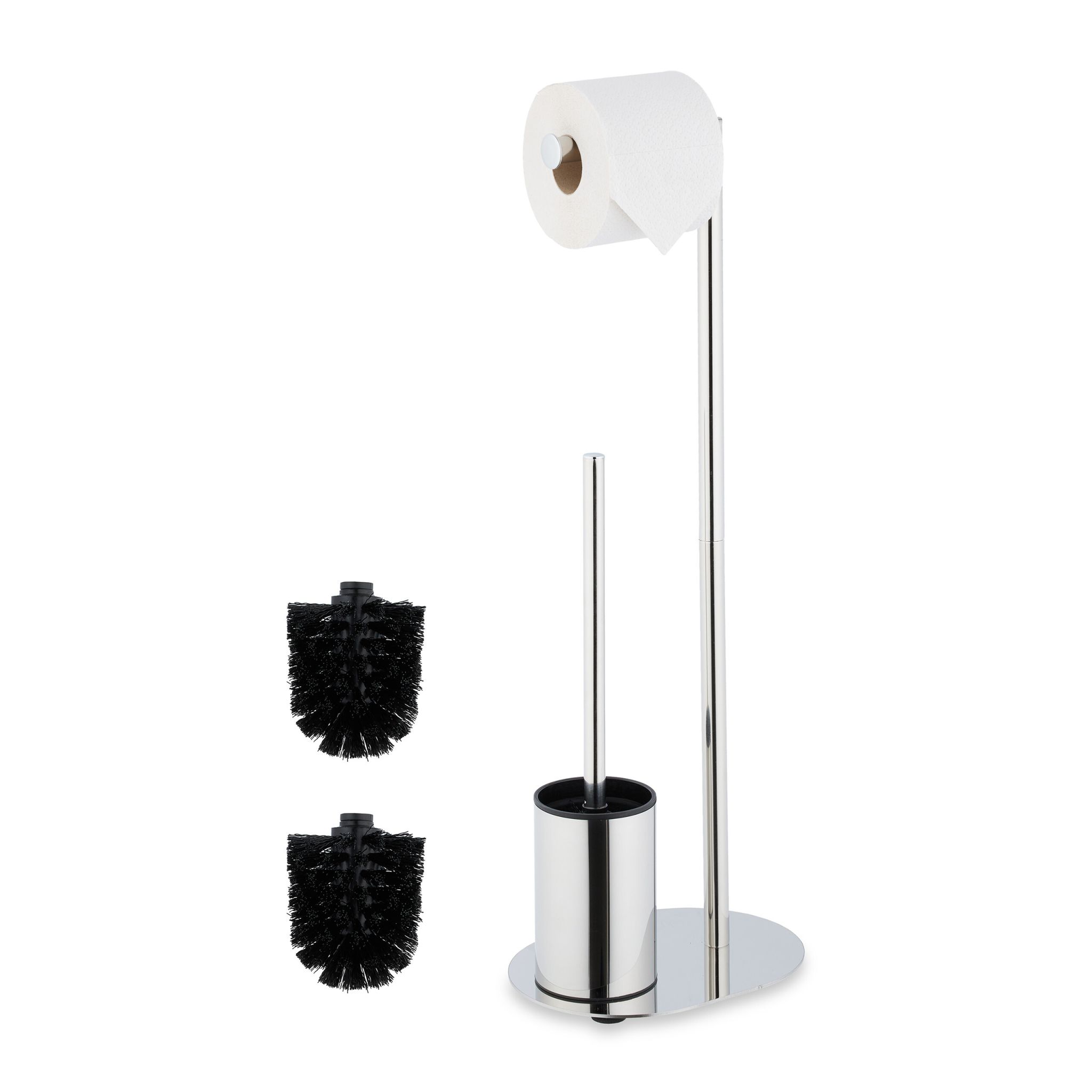WC Garnitur Metall Schwarz-Silber