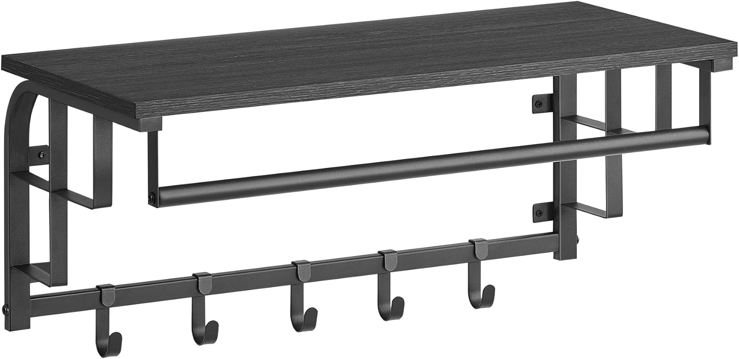 Wandgarderobe mit Ablage Haken Anthrazitgrau