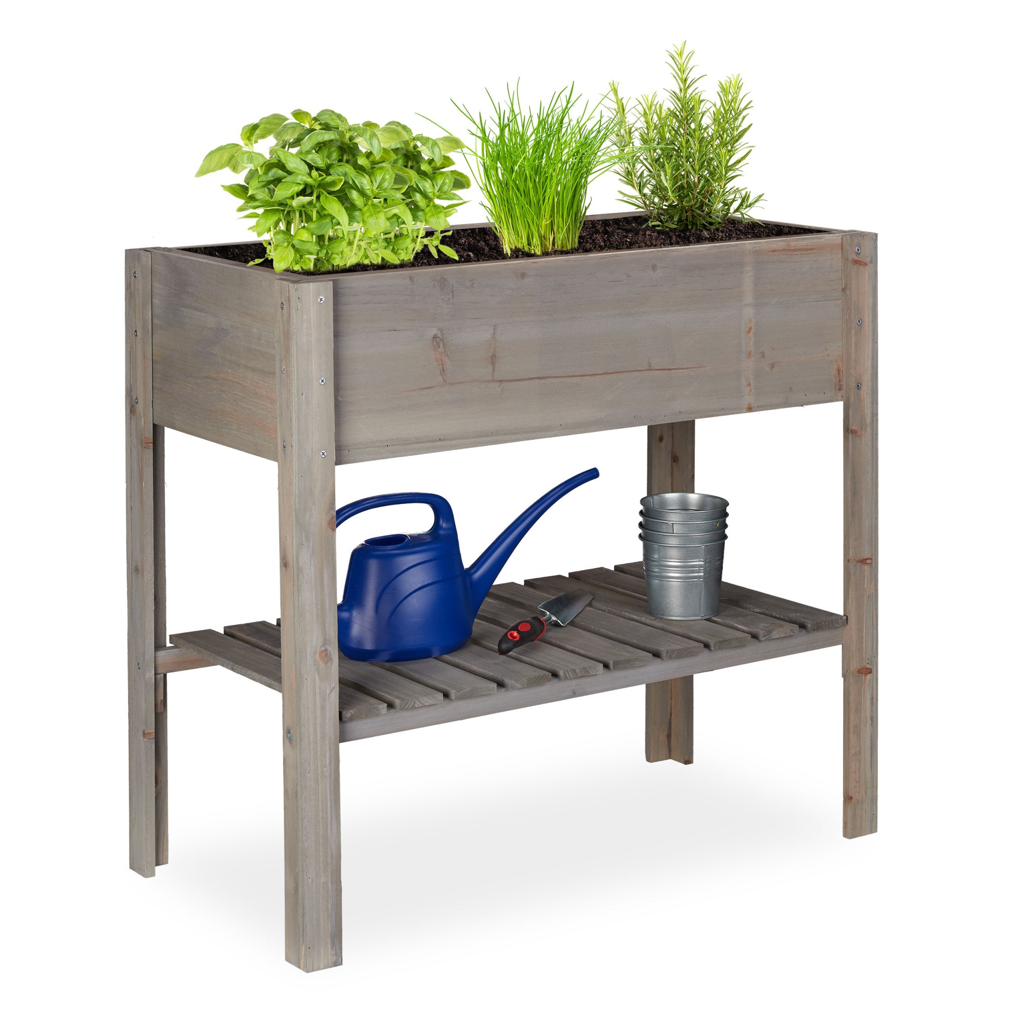 Hochbeet Holz grau Grau