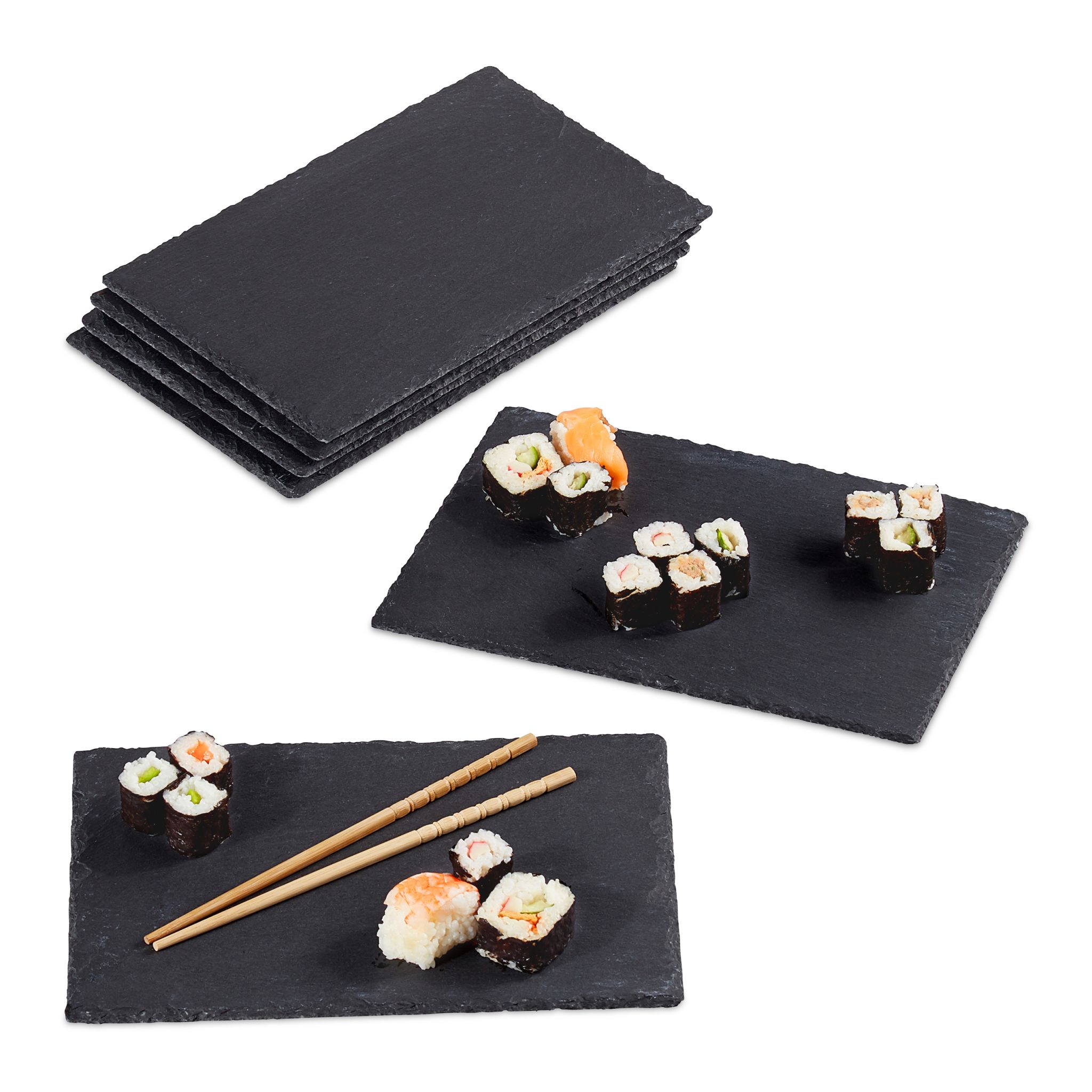 Schieferplatte 30x20cm 6er-Set Anthrazit