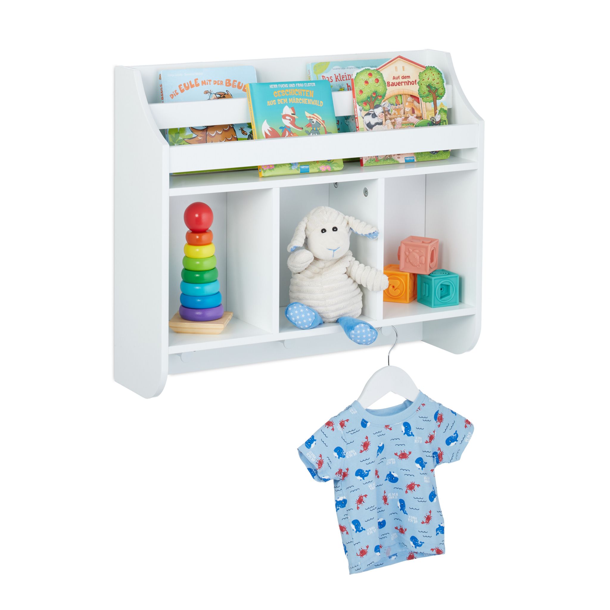 Kinderregal mit 5 Fächern Weiss