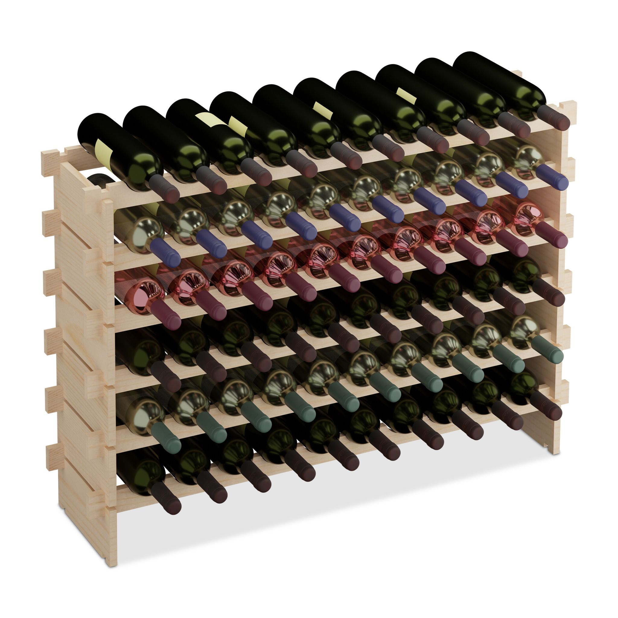Erweiterbares Weinregal für Flaschen Hellbraun