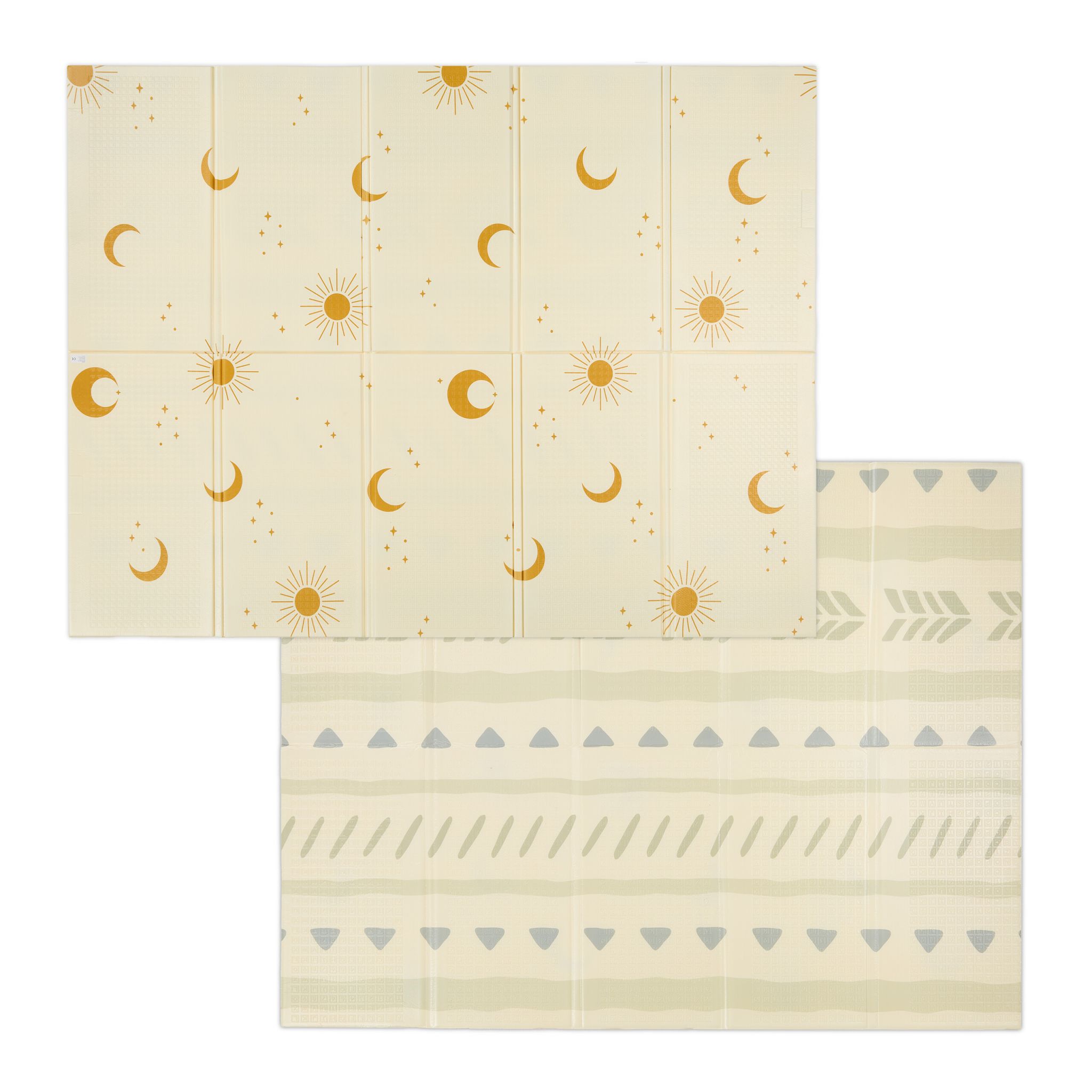 Faltbare Spielmatte mit Motiv Creme-Gelb-Grau