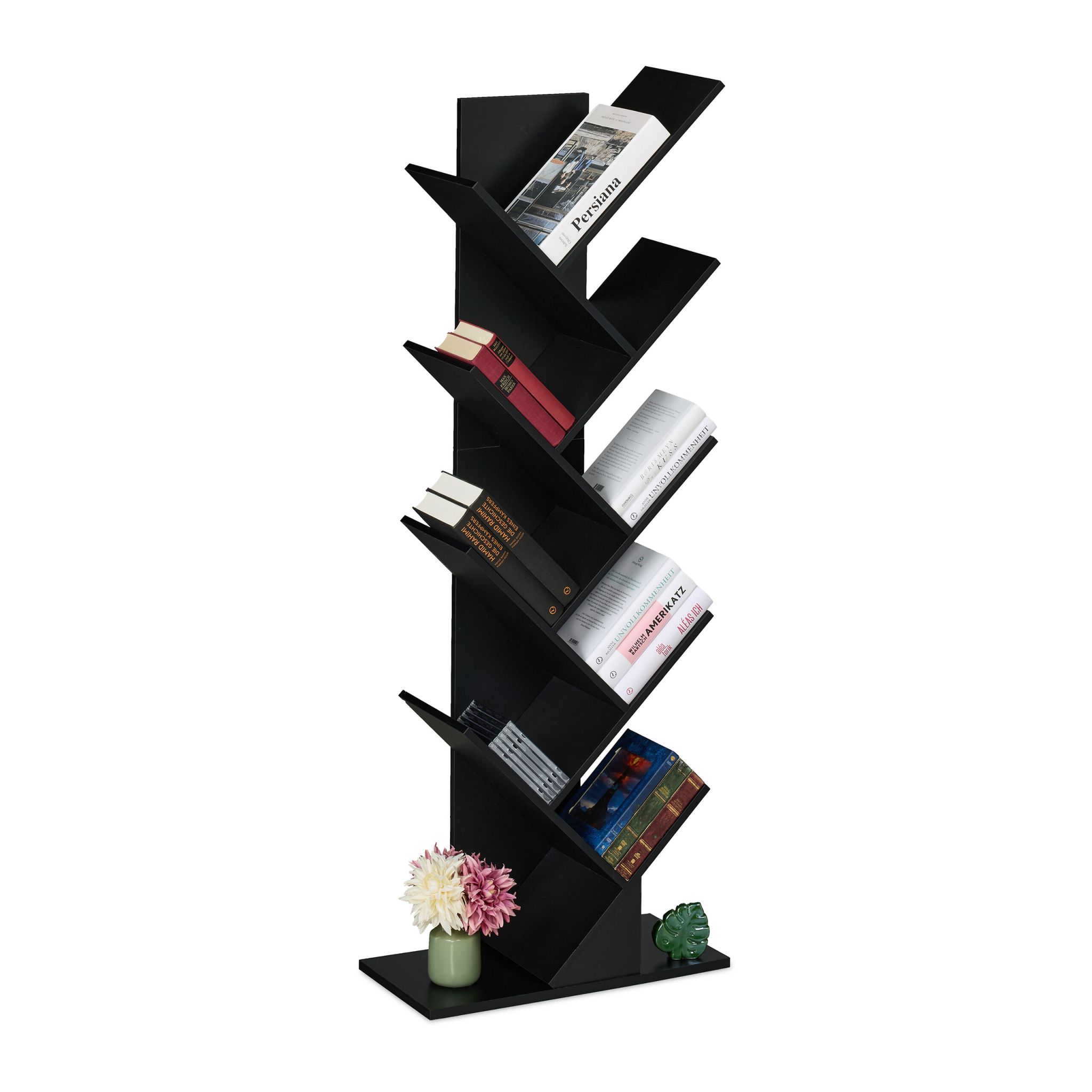 Bücherregal 9 Ebenen Schwarz