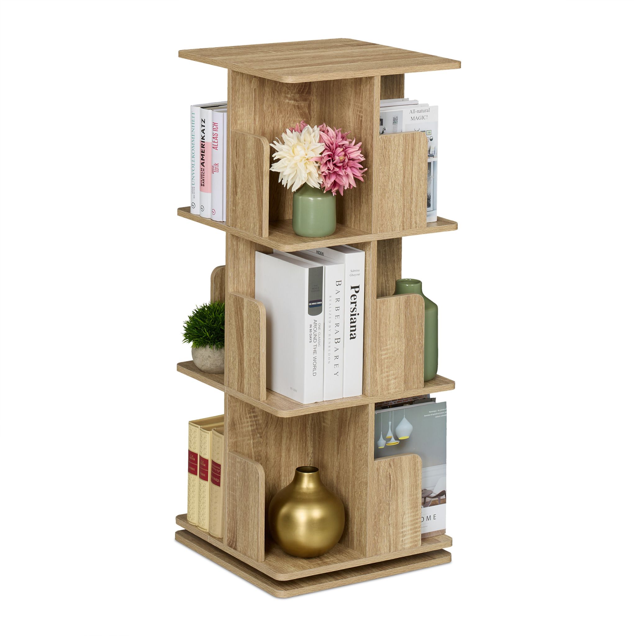 Bücherregal eckig Holzoptik Hellbraun