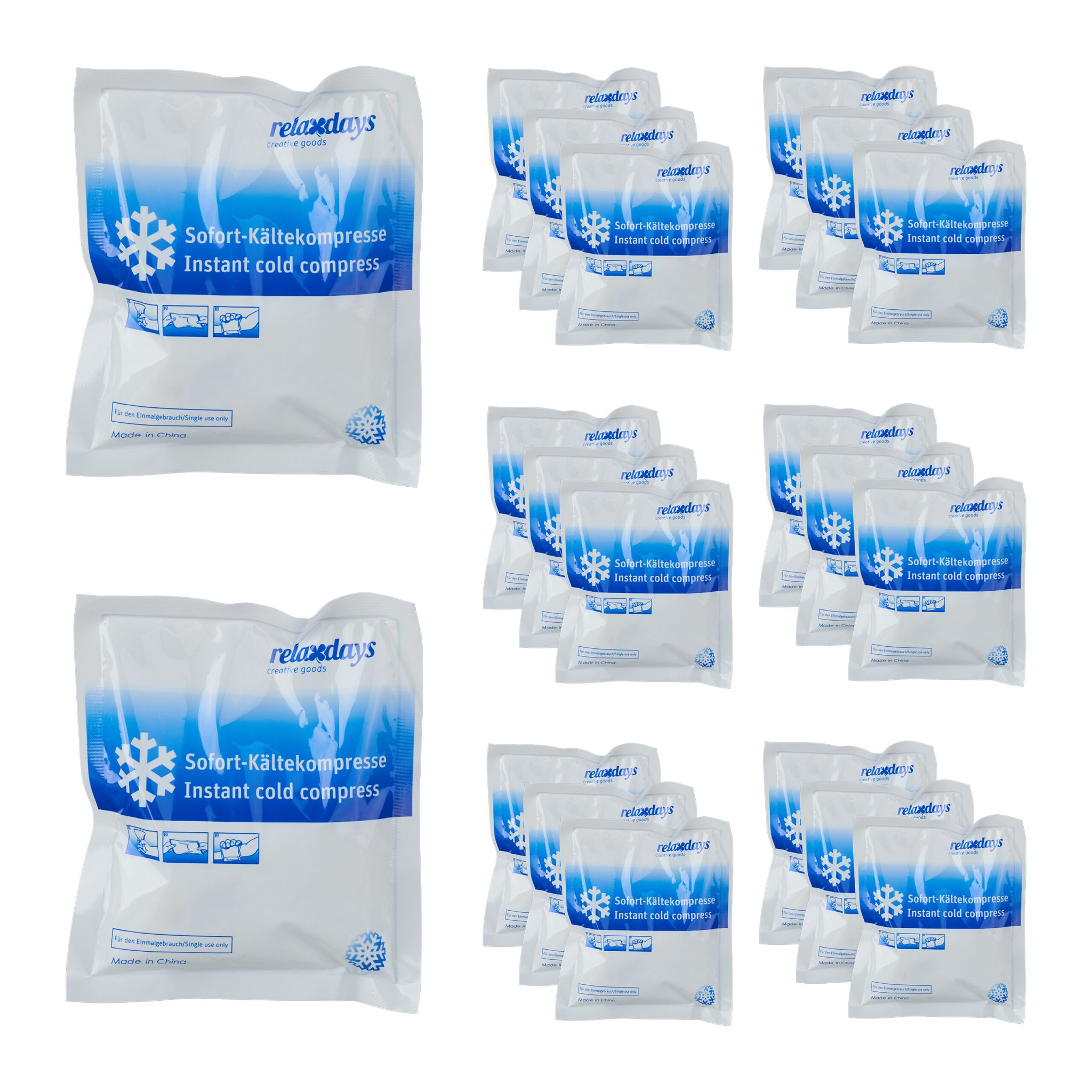 Kühlpack zum Knicken 20er-Set Weiss-Blau