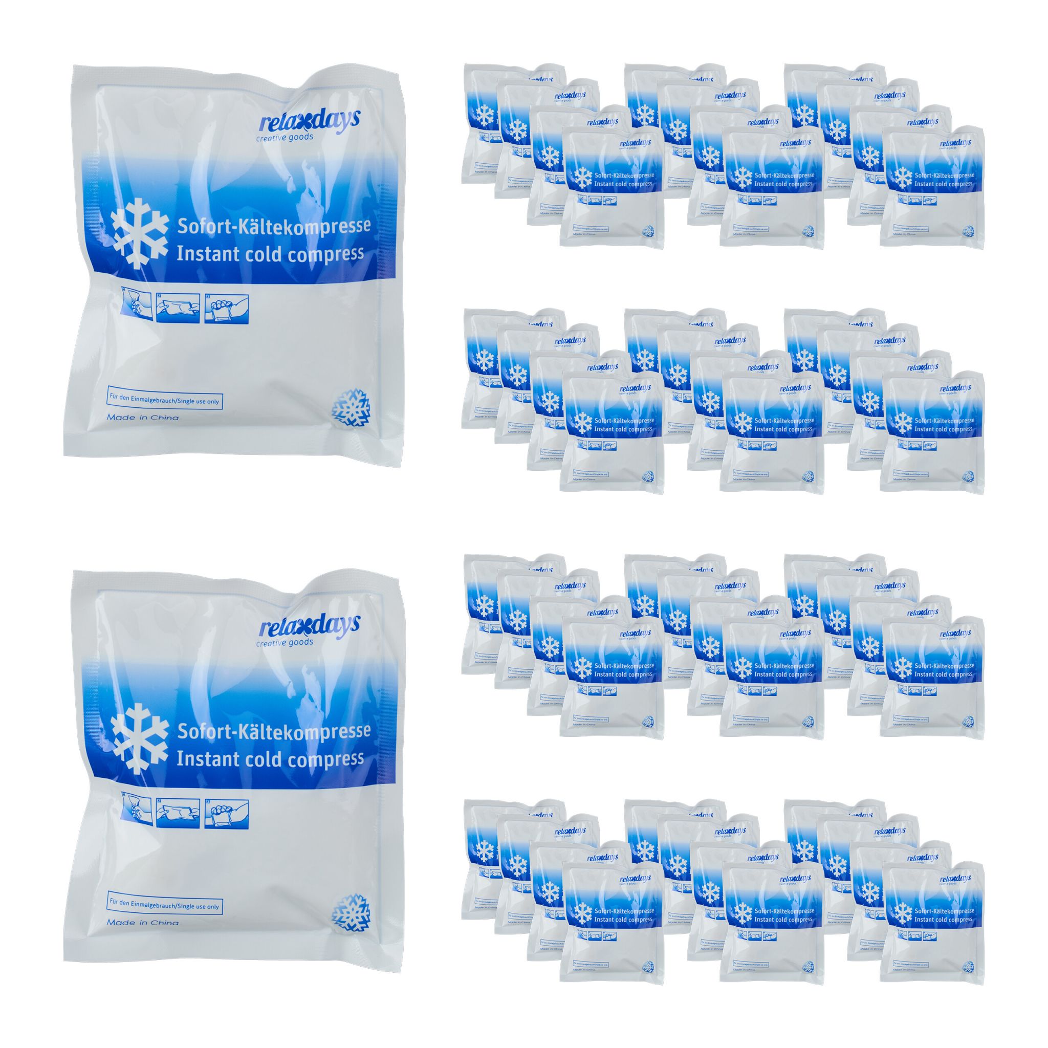 Kühlpack zum Knicken 50er-Set Weiss-Blau