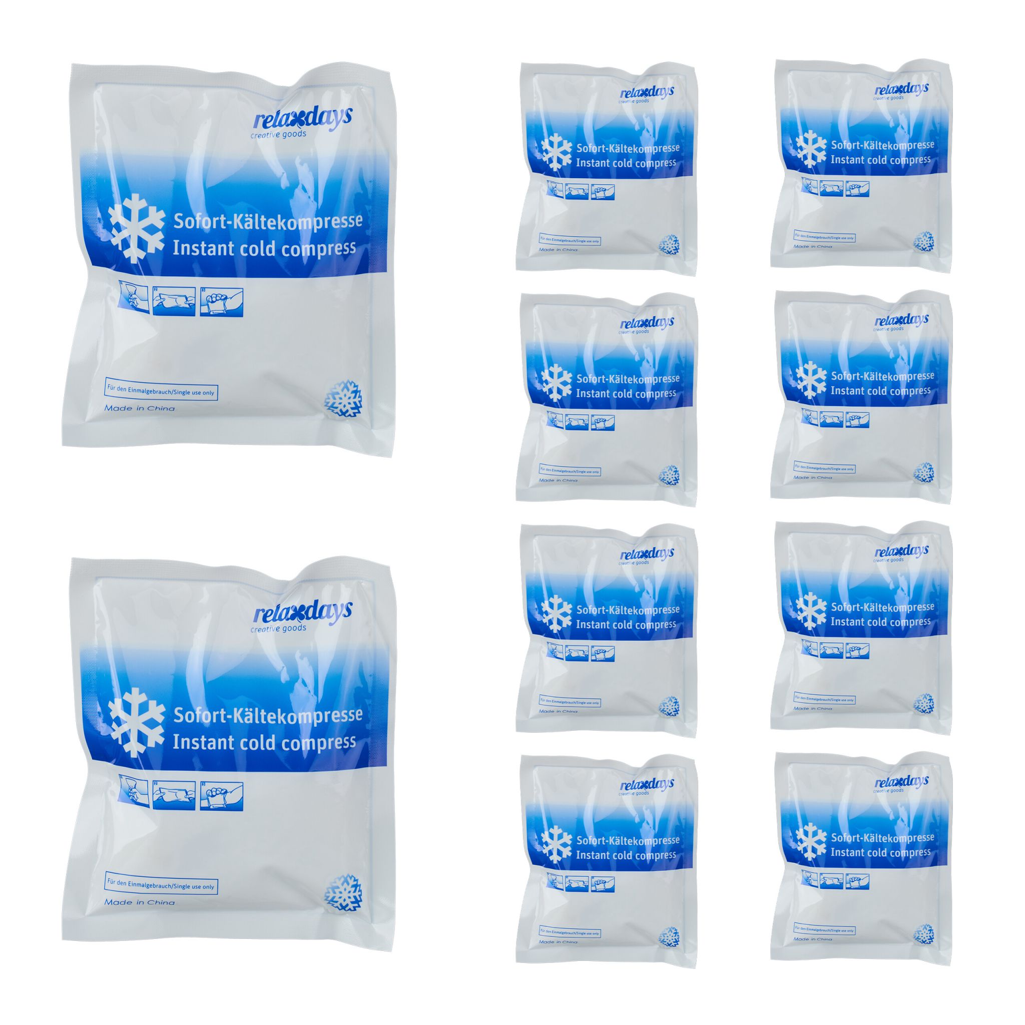 Kühlpack zum Knicken 10er-Set Weiss-Blau