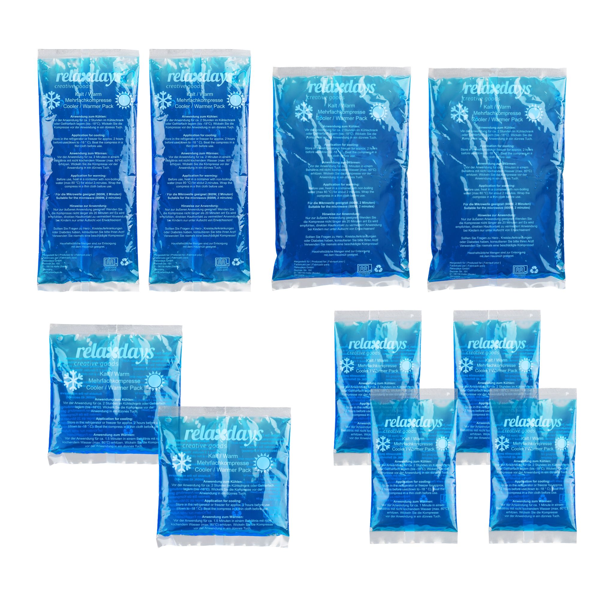 Kühlpads 10er-Set Blau