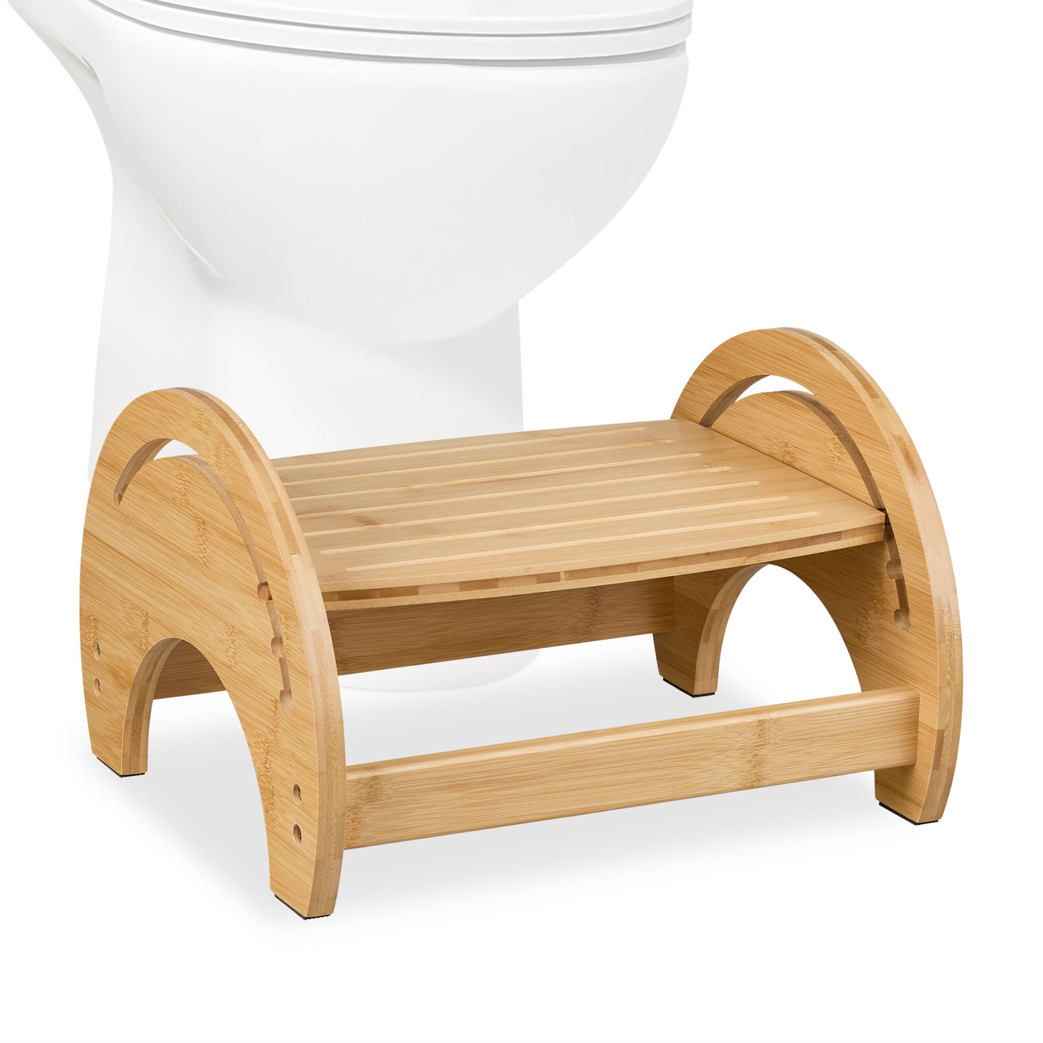 Verstellbarer Toilettenhocker Bambus Hellbraun