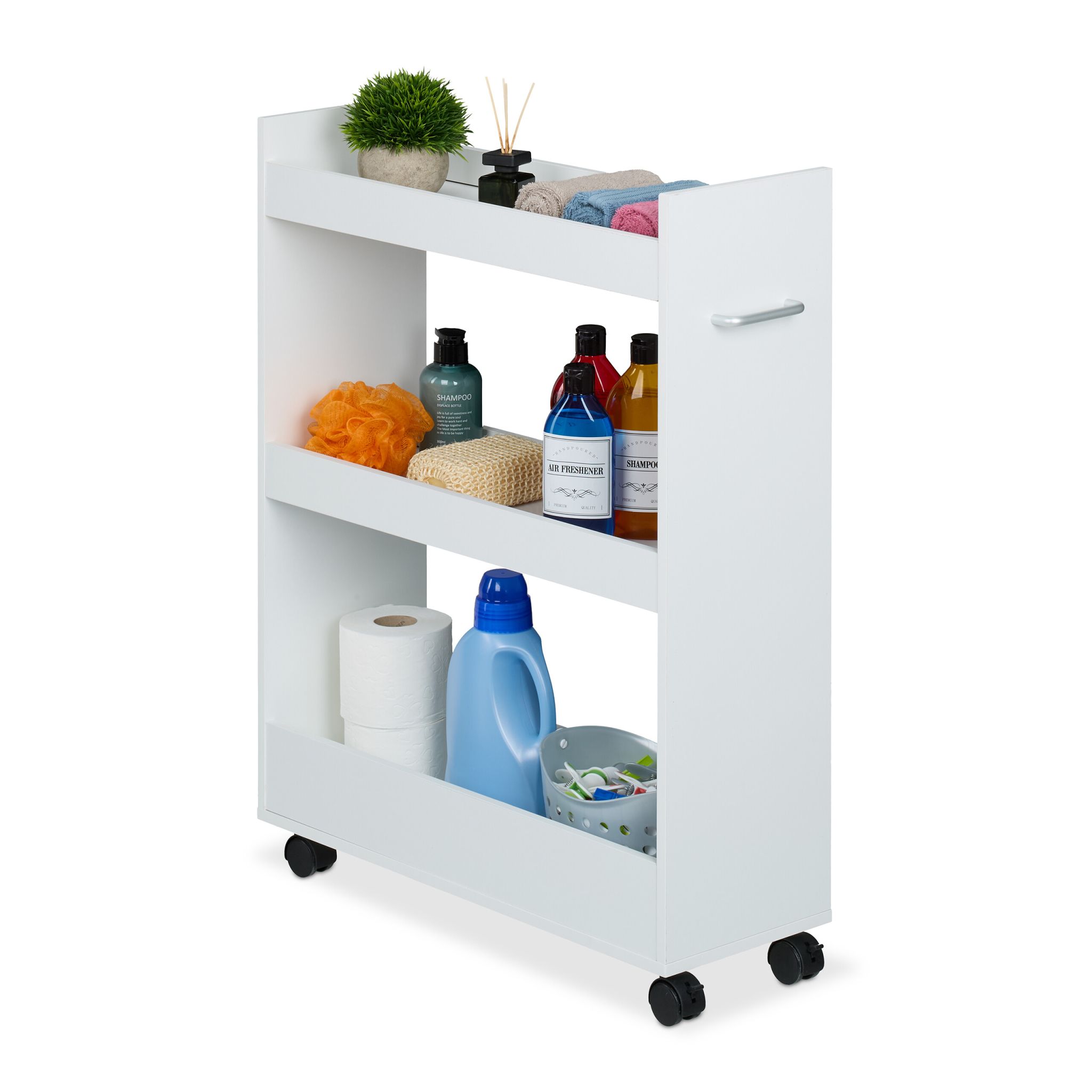 Rollbarer Nischenwagen Weiss-Silber