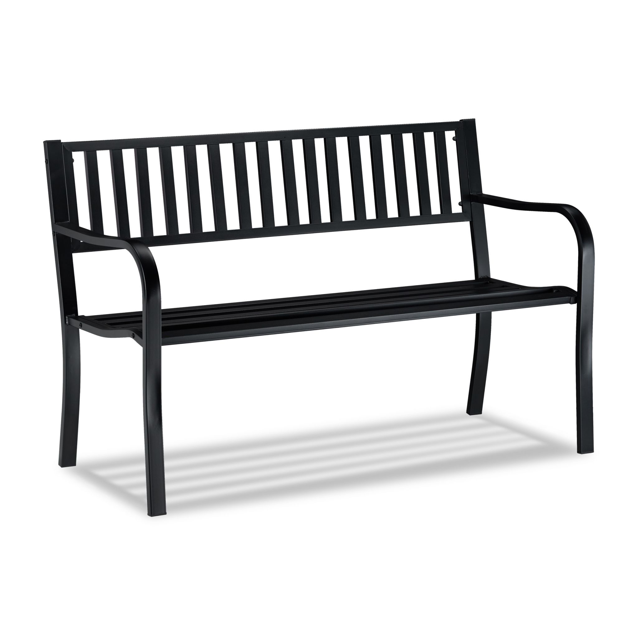 Gartenbank mit Metallstreben Schwarz