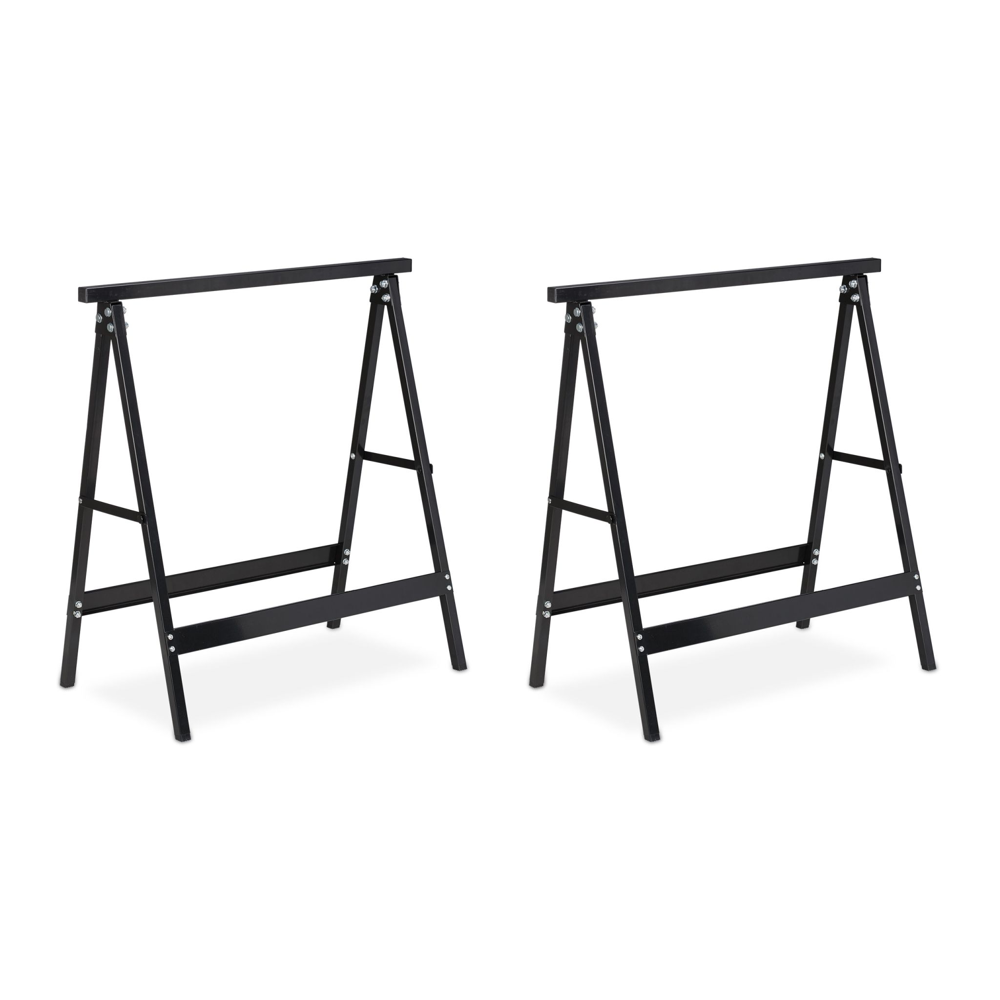 Klappbock Stahl 2er-Set Schwarz