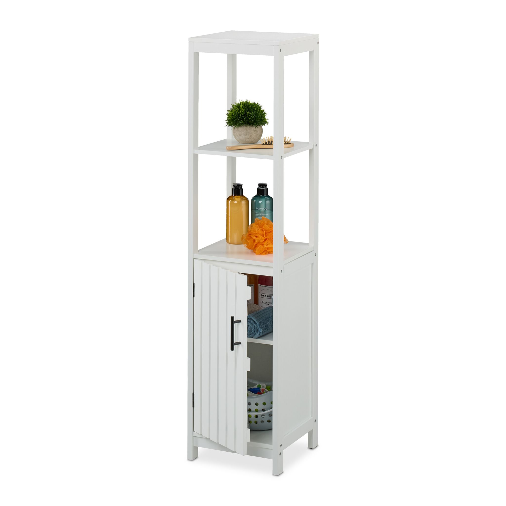 Weisser Badezimmerschrank Weiss-Schwarz