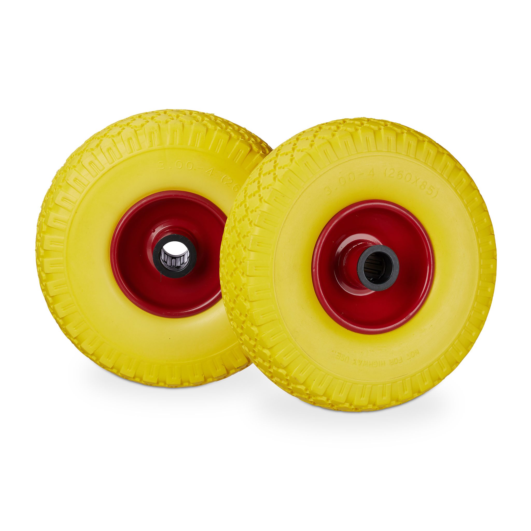 Sackkarrenrad Vollgummi 2er-Set Gelb-Rot