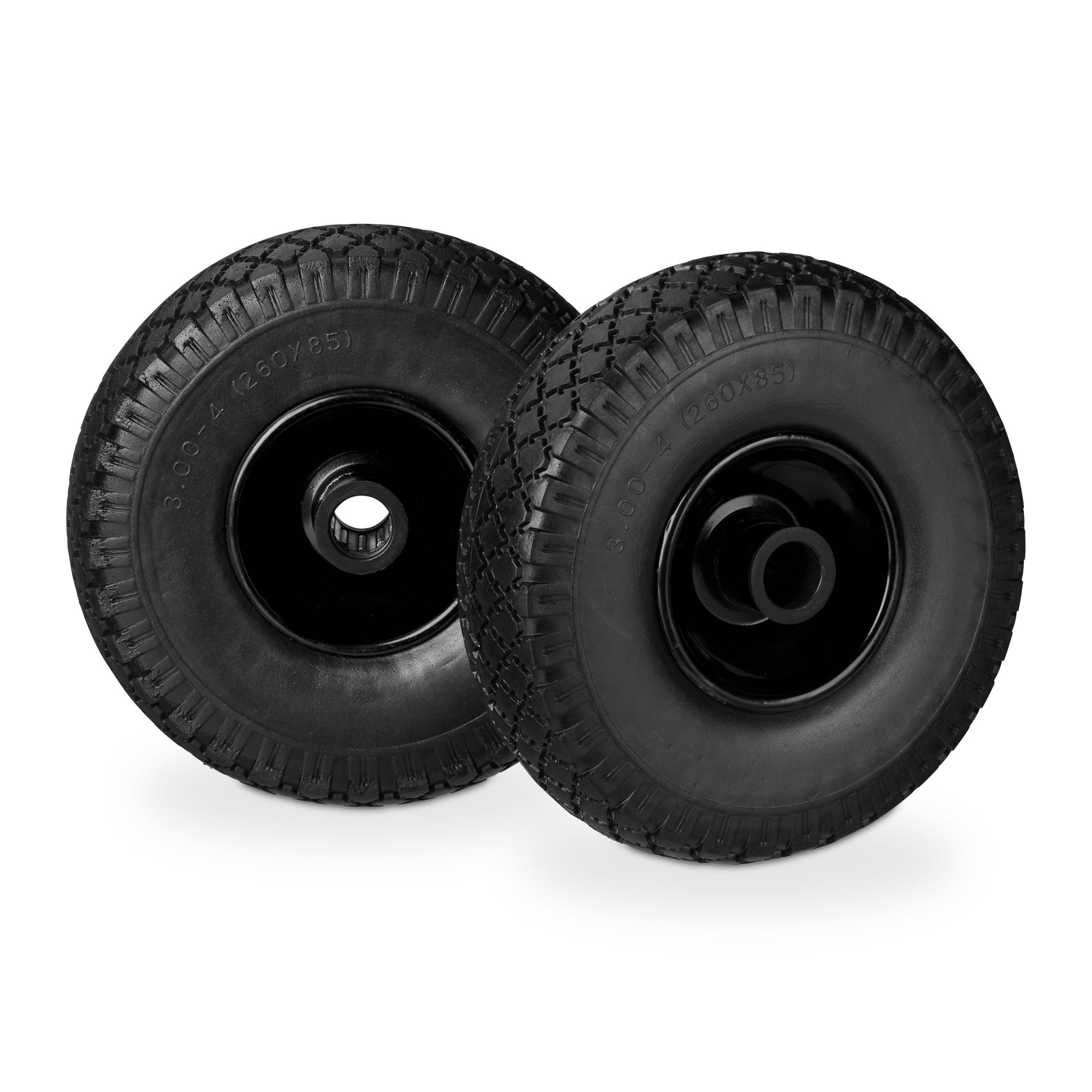 Sackkarrenrad Vollgummi 2er-Set Schwarz