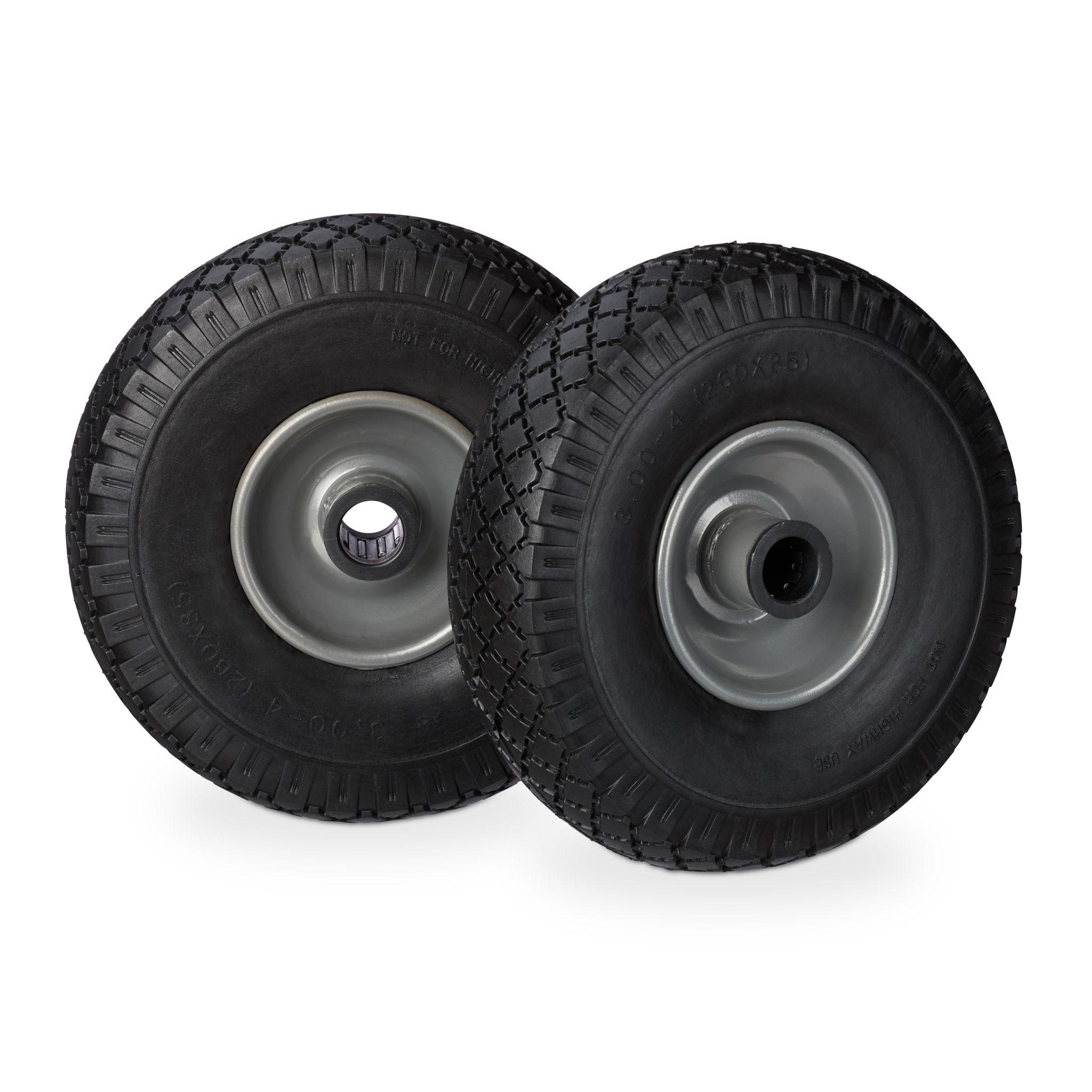 Sackkarrenrad Vollgummi 2er-Set Schwarz-Grau